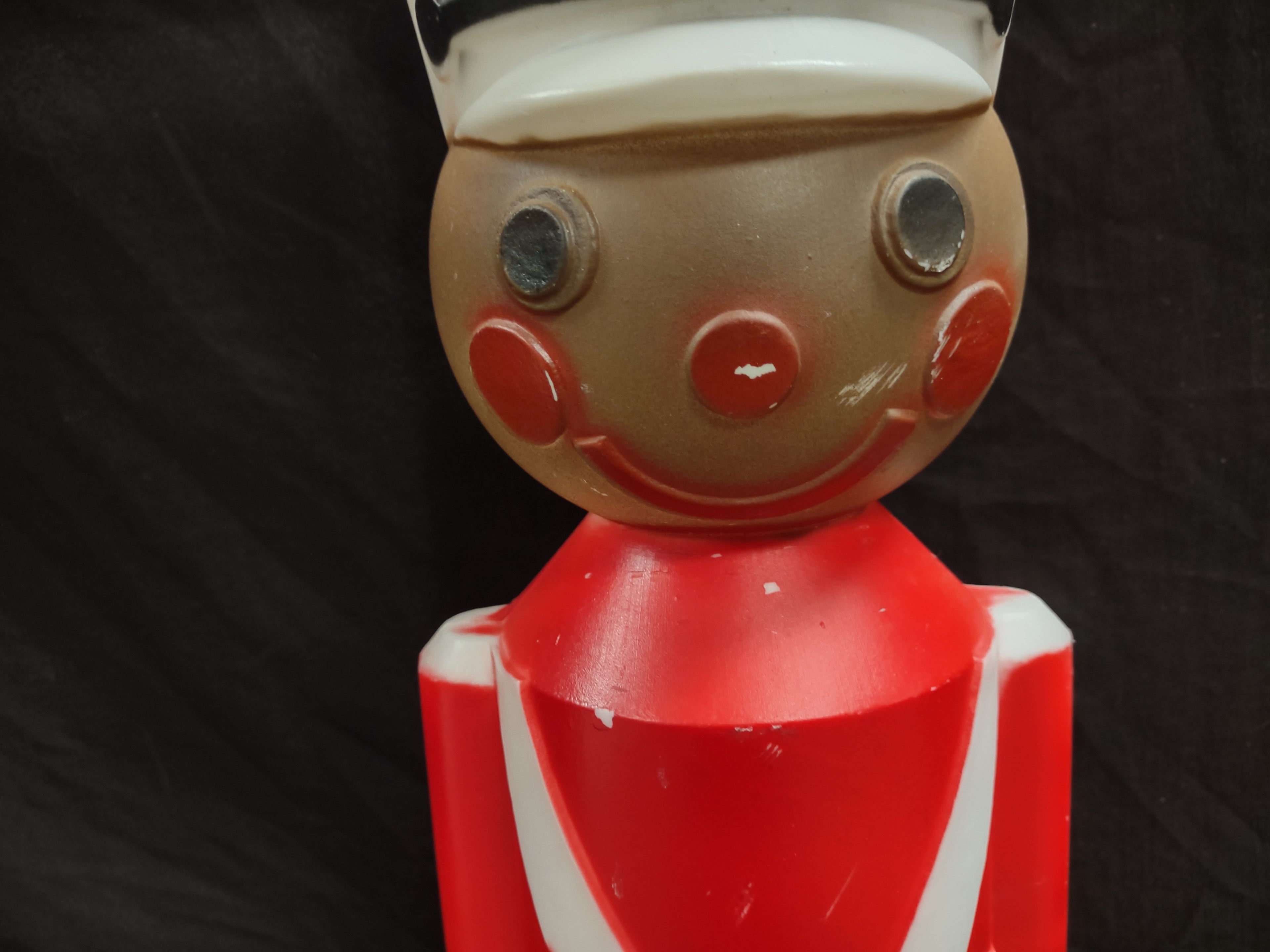 Vintage Christmas Blow Mold Nutcracker Soldier Black (lot 2326)