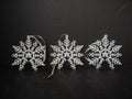 Christmas Ornament x 18 Snowflake White Glitter 3-1/2" (lot 3354)