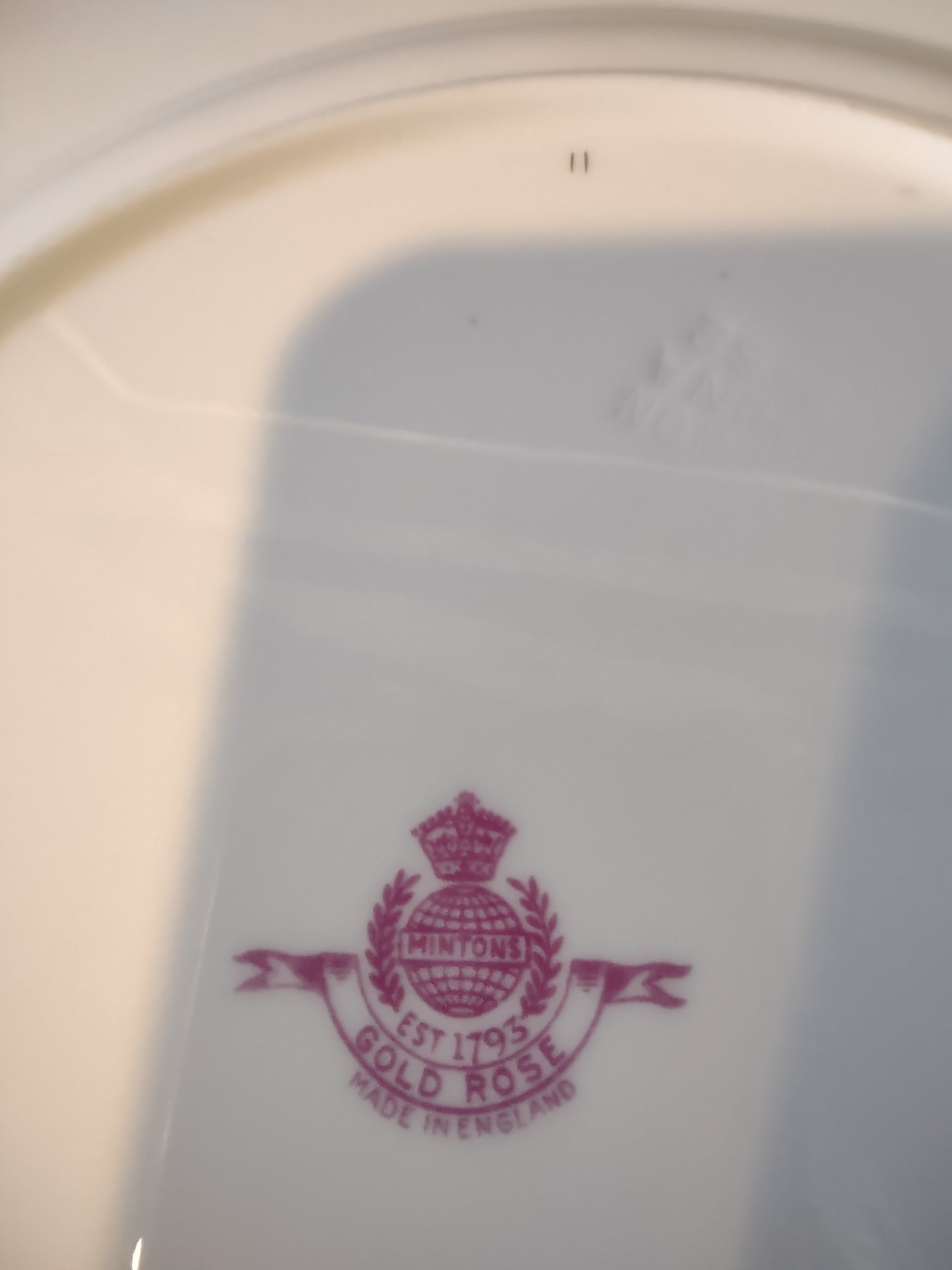 Vintage Minton Gold Rose Dinner Plate England Bone China Gold Trim x 3 (Lot 5426