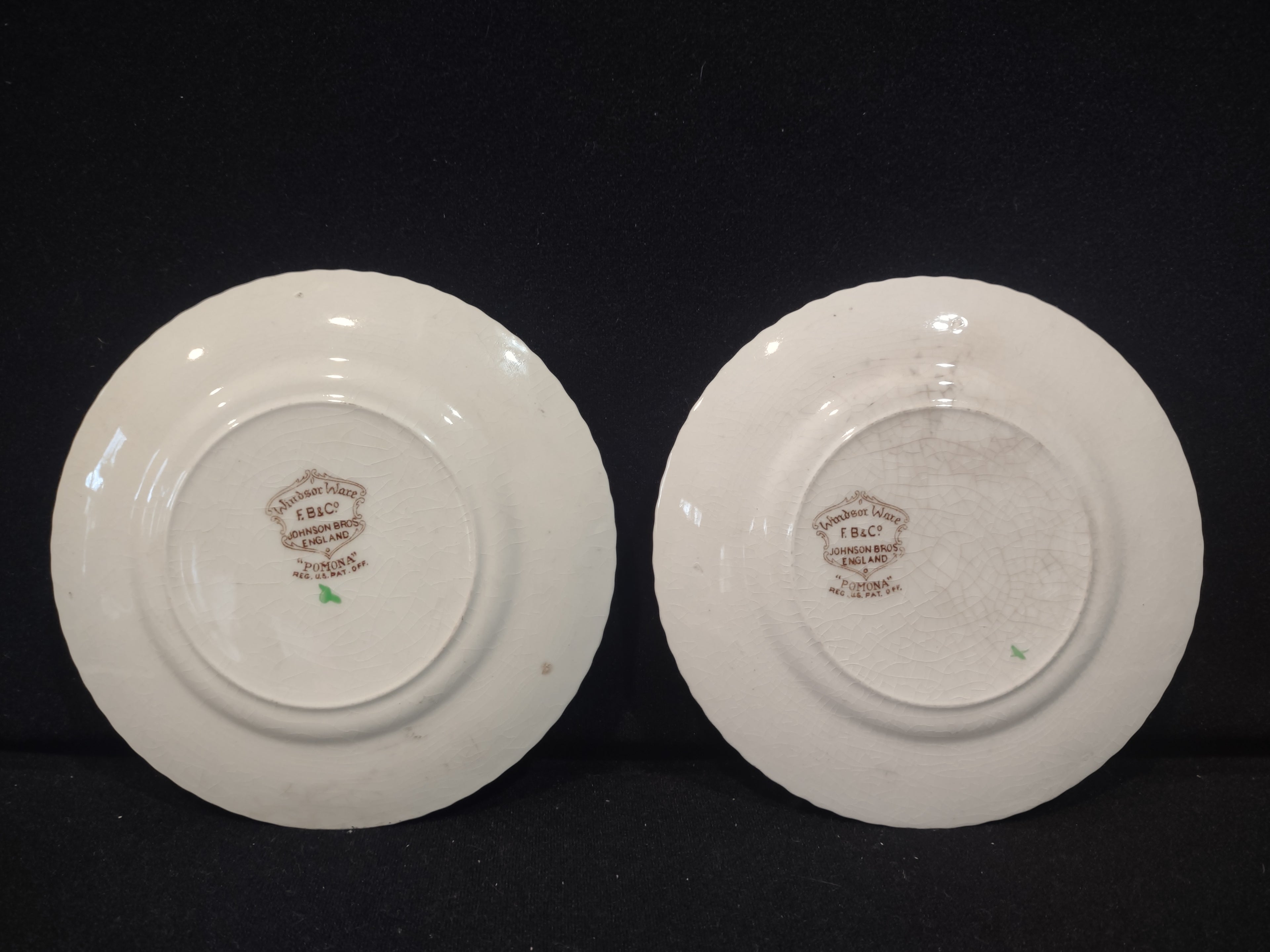 Vintage Johnson Pomona Windsor Ware Small Plate x 4 England Ironstone (lot 5609)
