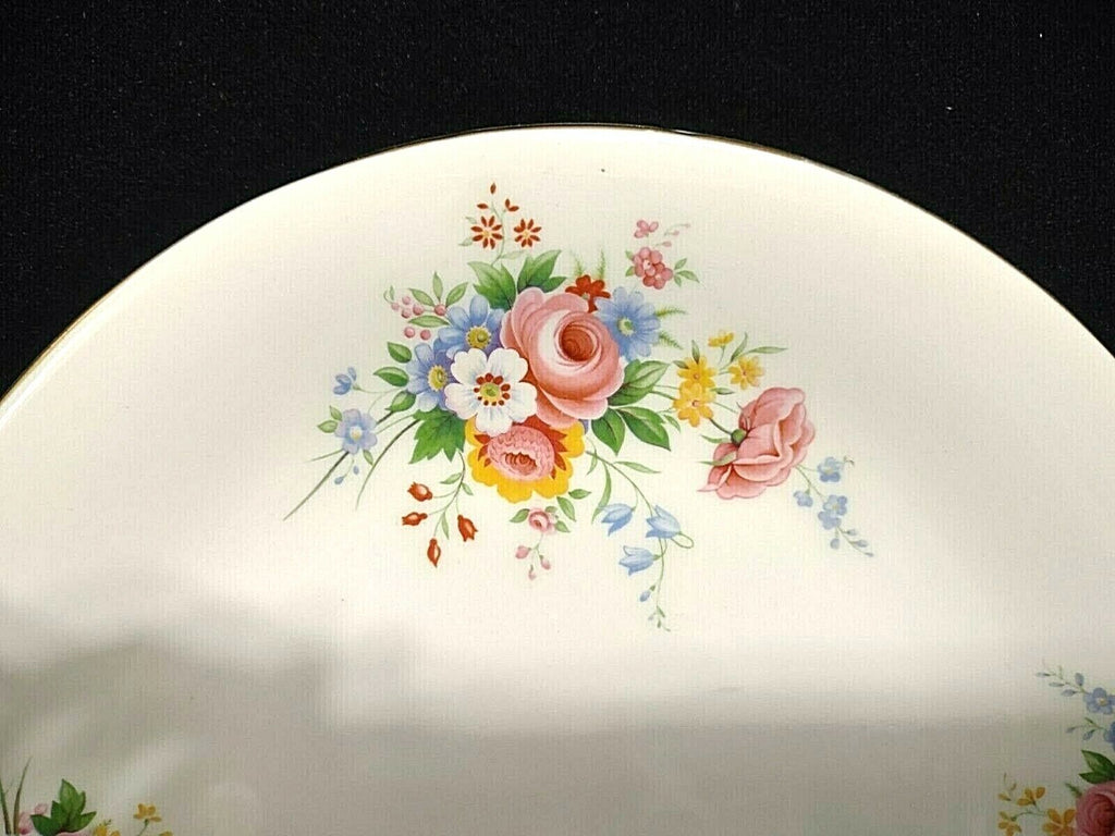 Paragon Fine Bone China Serving Cake Plate Platter Rose Design White Gold (lot 013)
