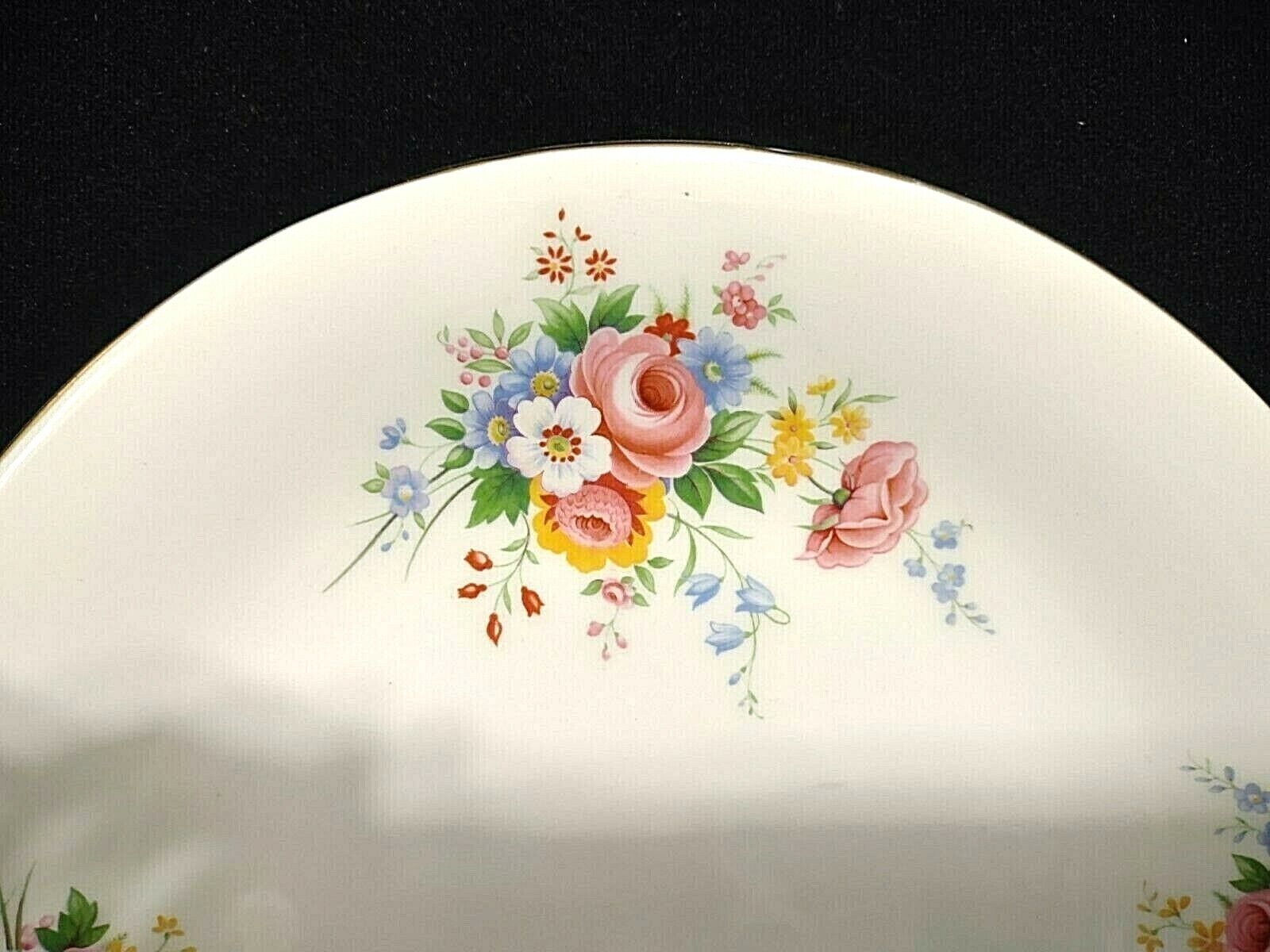 Paragon Fine Bone China Serving Cake Plate Platter Rose Design White Gold (lot 013)