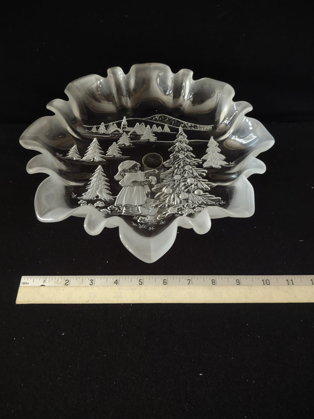 Vintage Mikasa Christmas Story Footed 9 3/4" Bon Bon Dish (Lot 3619)
