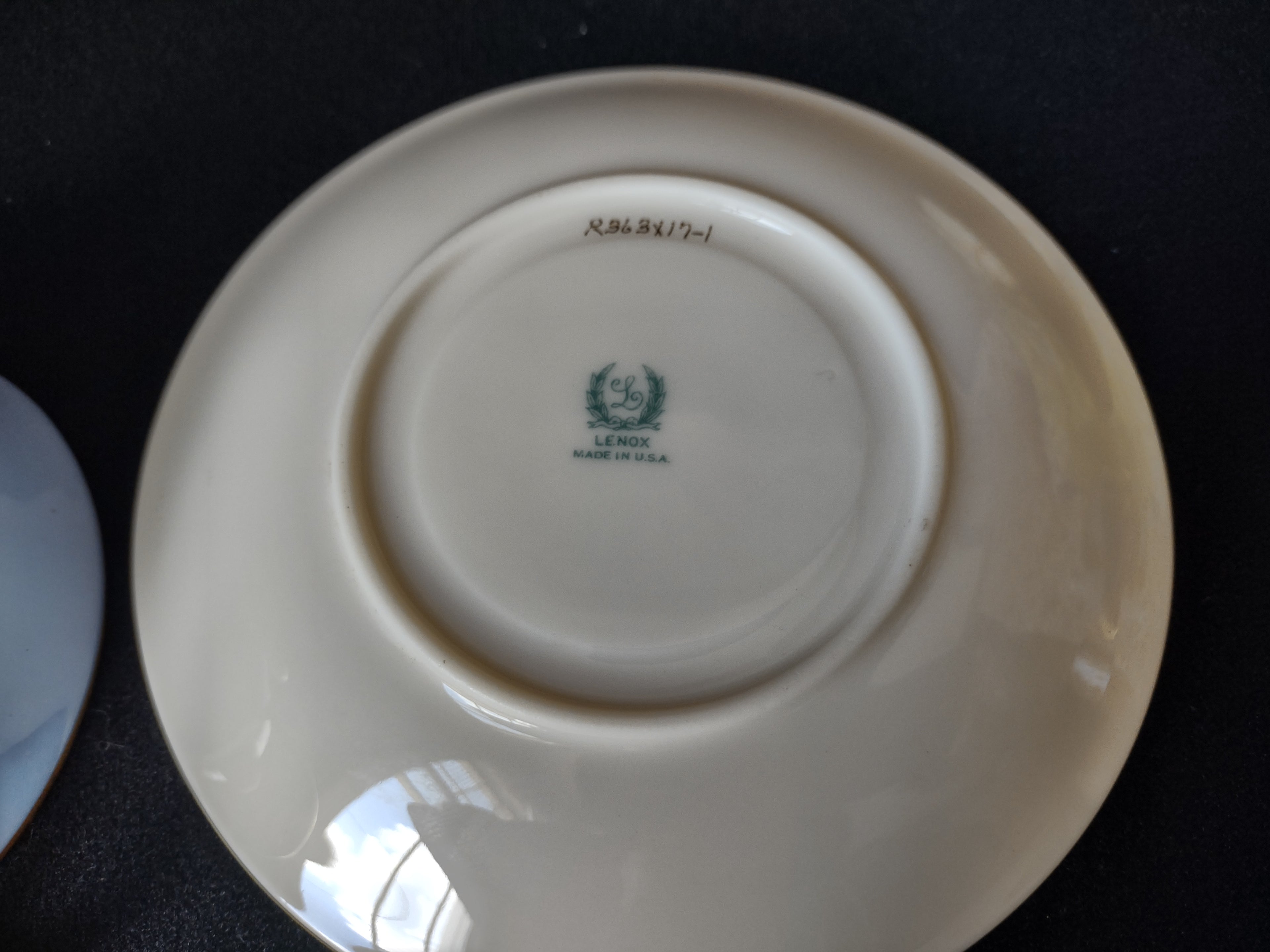 Vintage Lenox Blue Rim Saucer ONLY Blue Stamp (lot 1801)