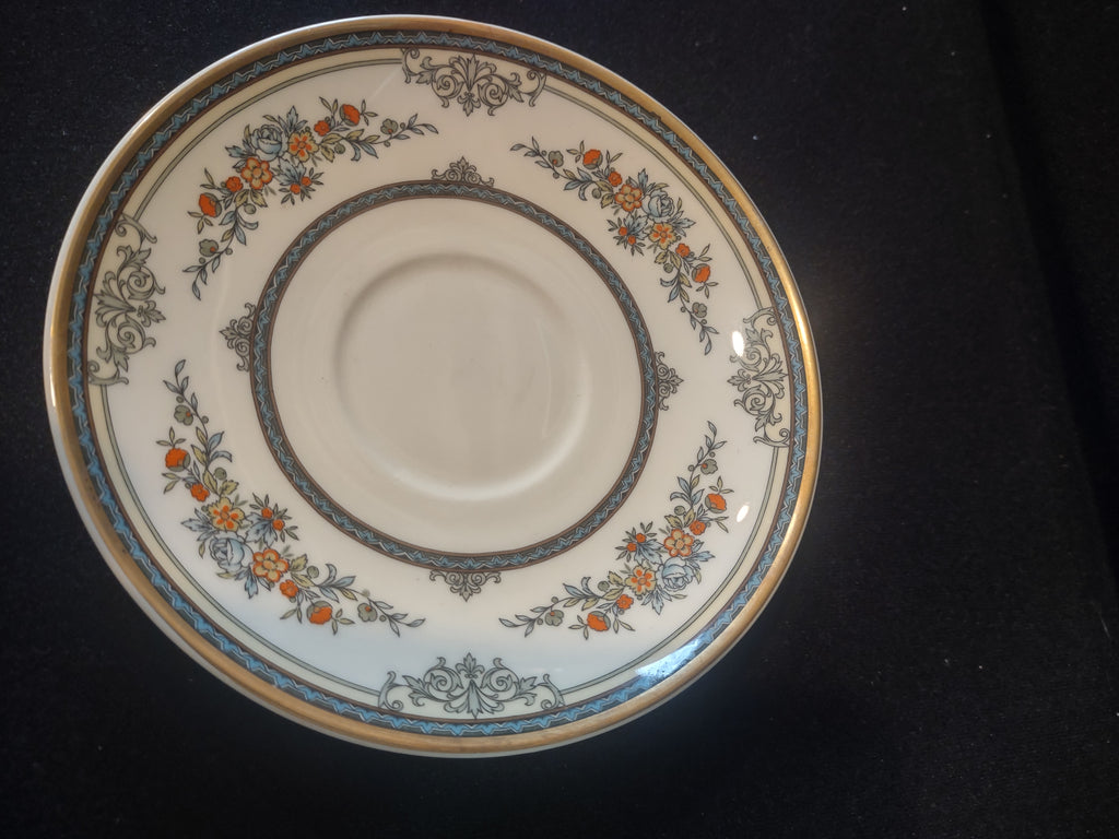Vintage Minton Stanwood Saucer Bone China Blue Orange Green (Lot 5502)