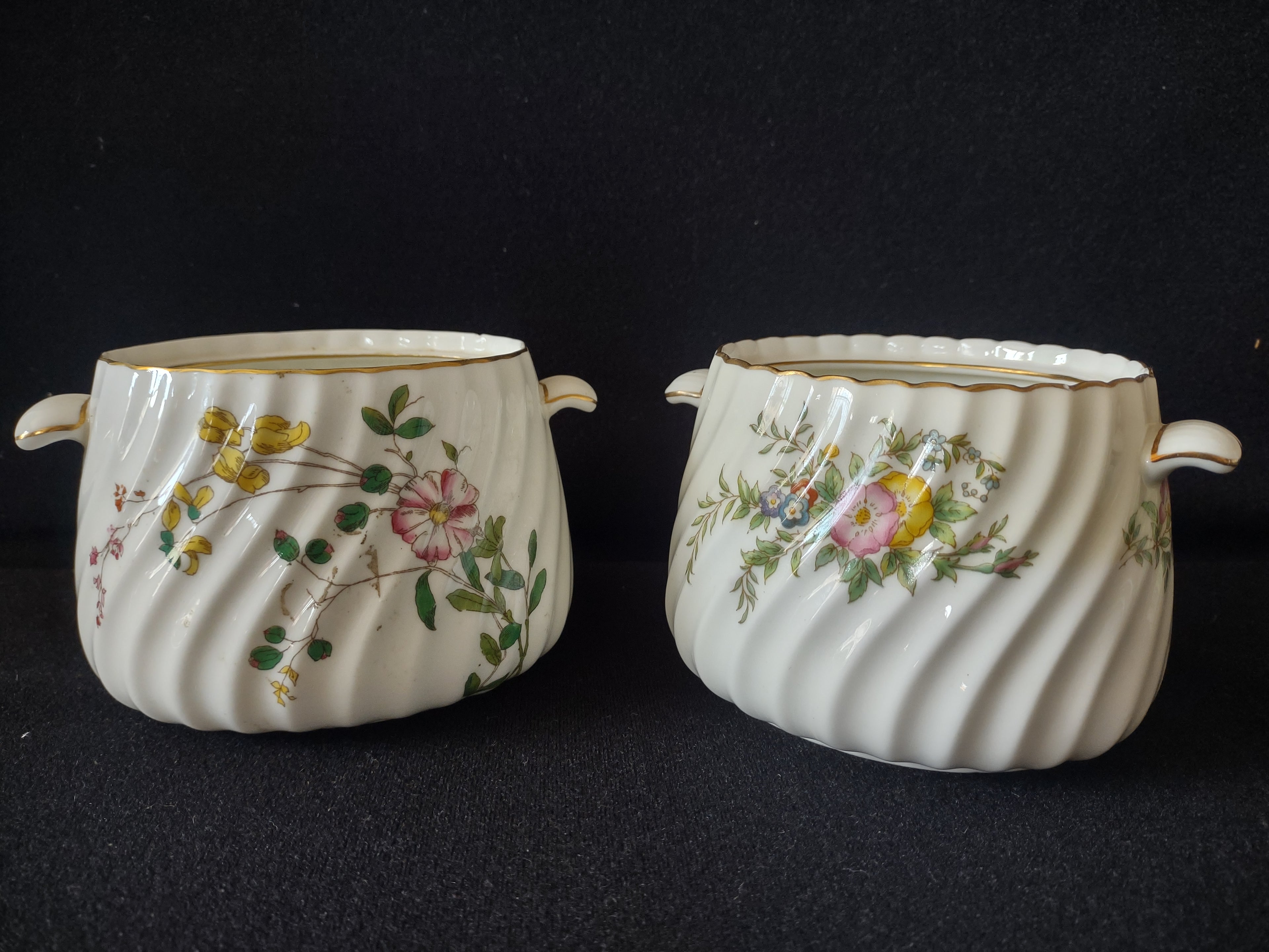 Vintage Set of 2 Minton Sugar Bowl NO Lid IMPERFECT Planter(lot 5520)