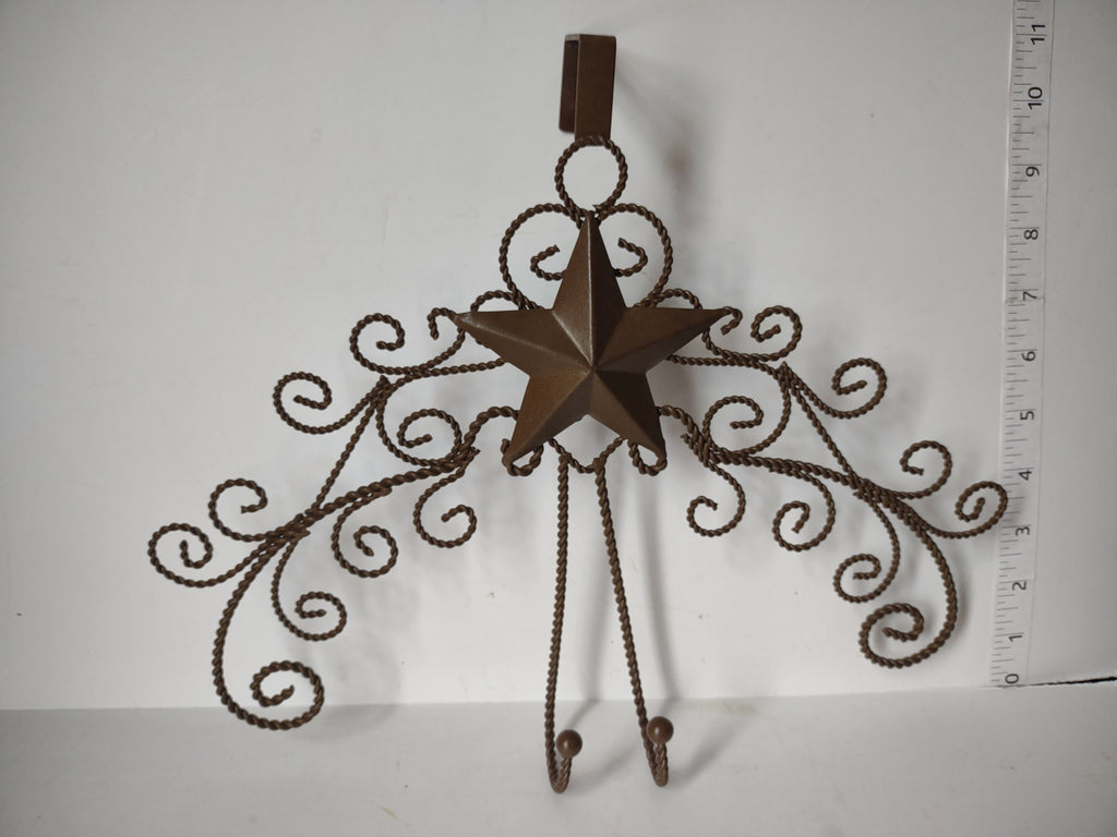 Metal Over the Door Star Key Hanger Brown (lot 2896c)