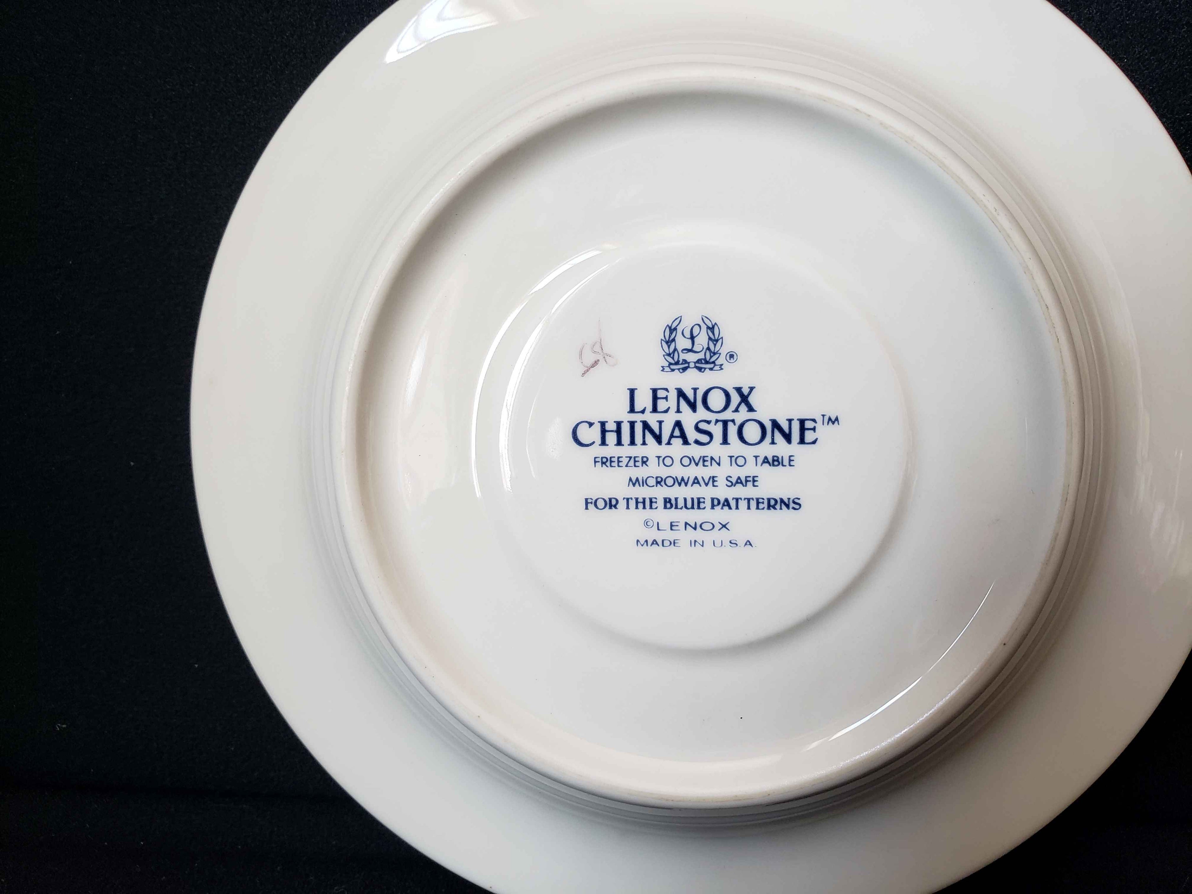 Vintage Lenox Chinastone Blue Pattern Saucer ONLY (lot 1917)