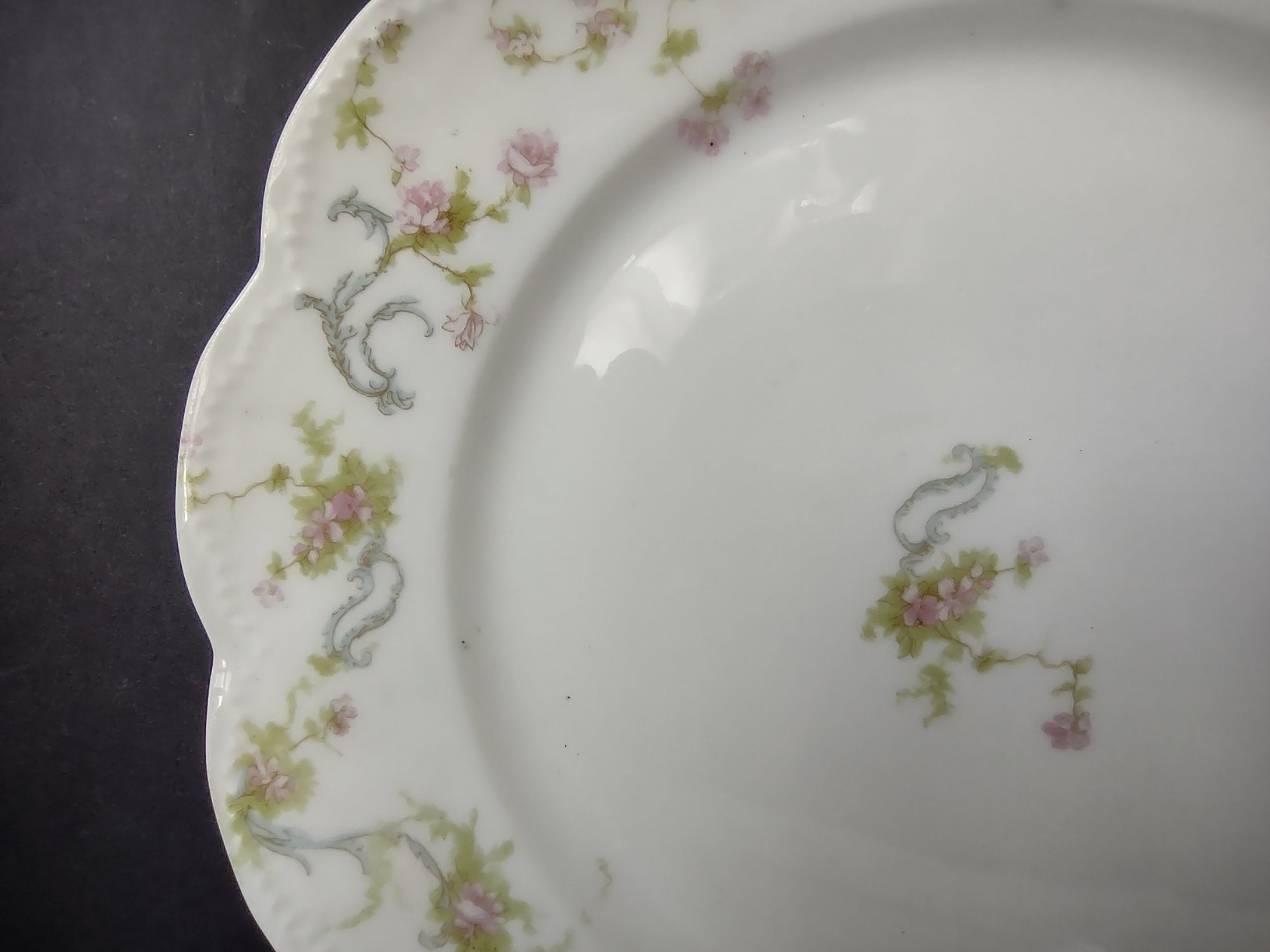 Haviland Limoges 2 x Luncheon Plate Princess Blue Swags (lot 827)