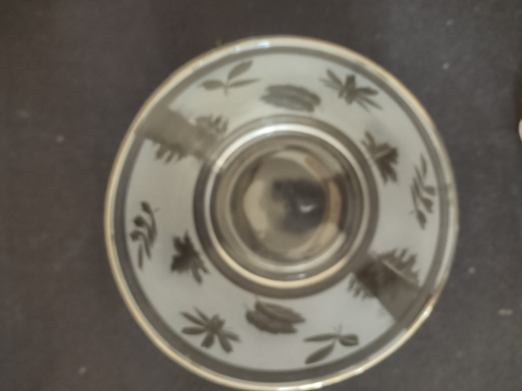 Vintage Libbey Silver Leaf Foliage Ice Bucket With Tongs (Lot 3225)