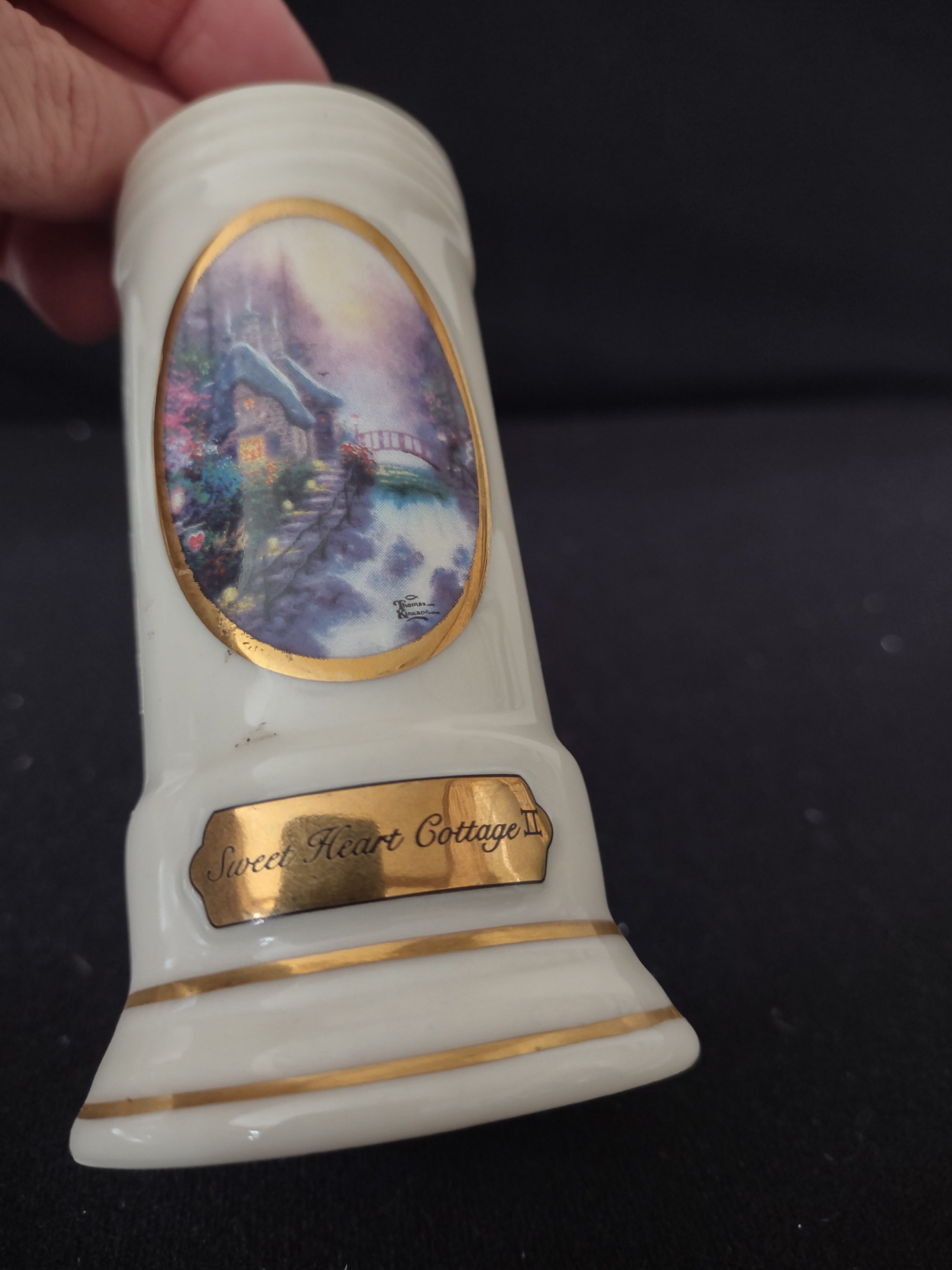 Avon Thomas Kinkade Salt Pepper Tray Sweet Heart & Hidden Cottage (Lot 3683)