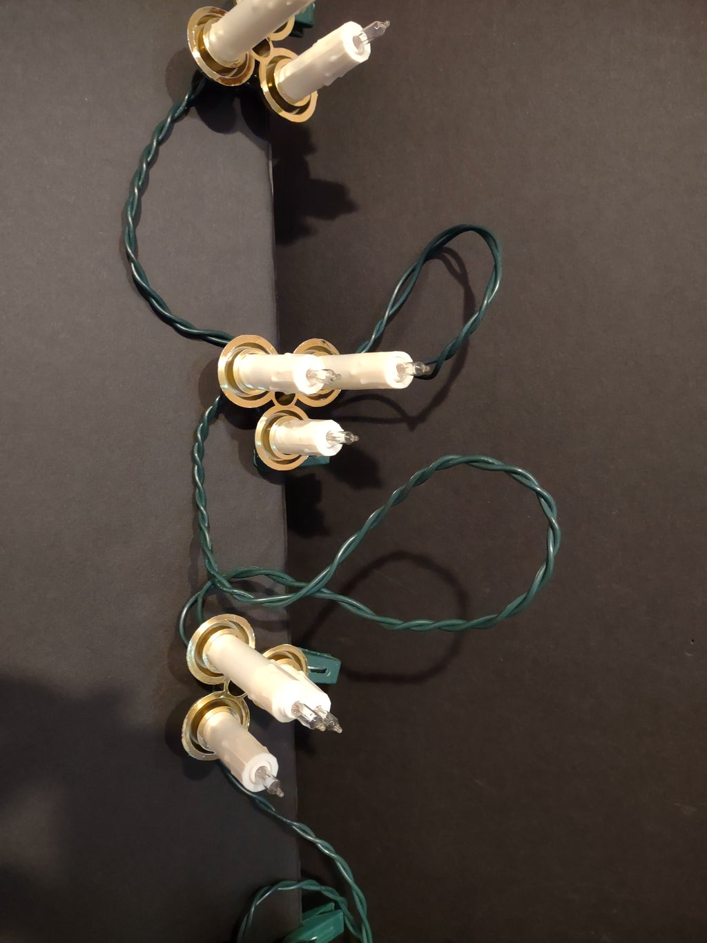 Vintage Clip-on Drip Taper Candles Christmas String Lights (lot 2462)