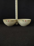 Vintage Thomson Pottery Birdhouse Soup Cereal Bowls X 2 (Lot 2927)