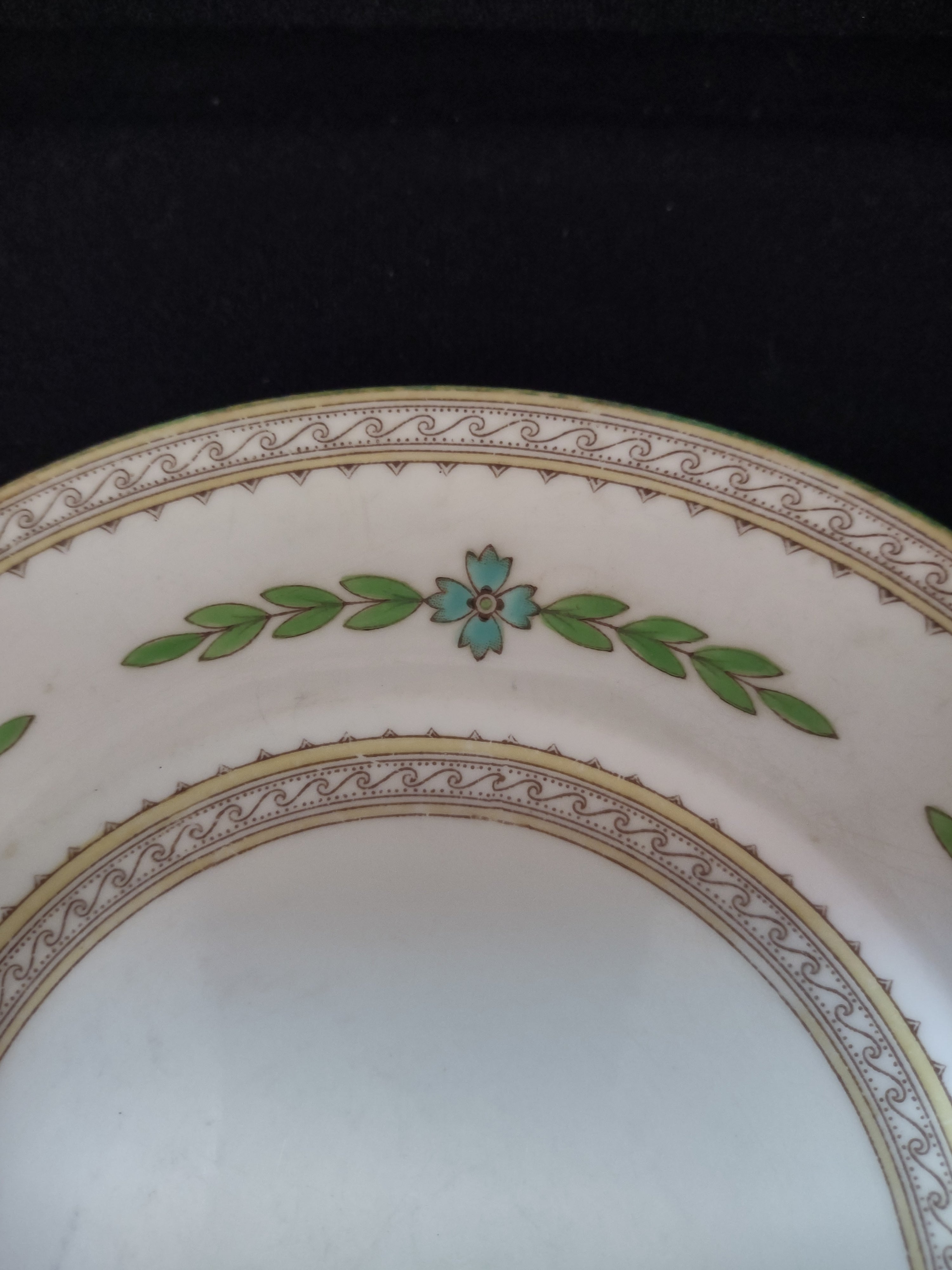 Vintage Minton Kent Lunch Salad Plate Bone China Green Turquoise x 4 (Lot 5458)