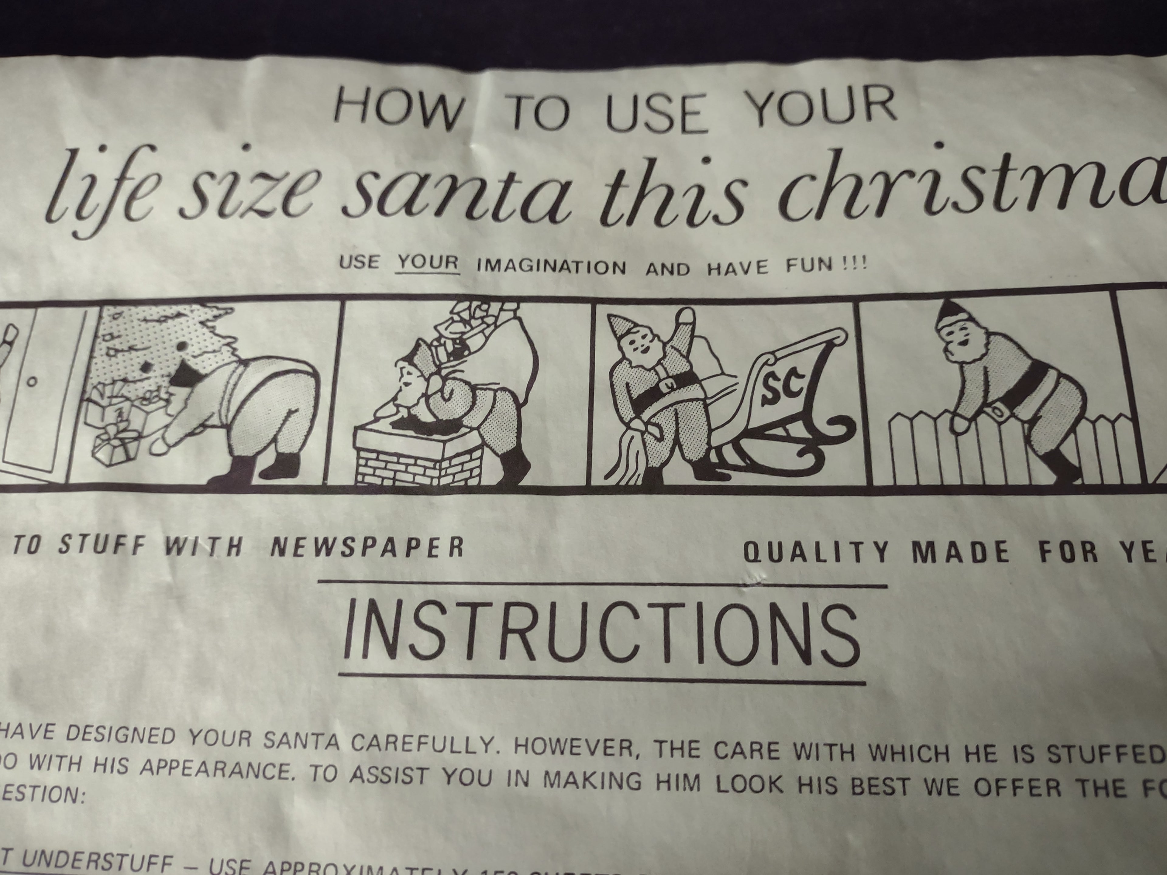 Vintage Christmas Plasti-Personalities Life Size Santa (lot 1346)