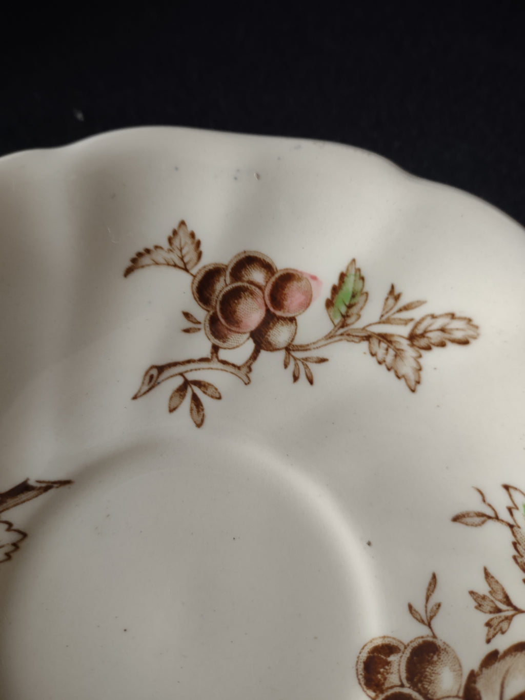 Vintage Johnson Brothers Teacup Saucer Earthenware Harvest Time x 6 (Lot5630)