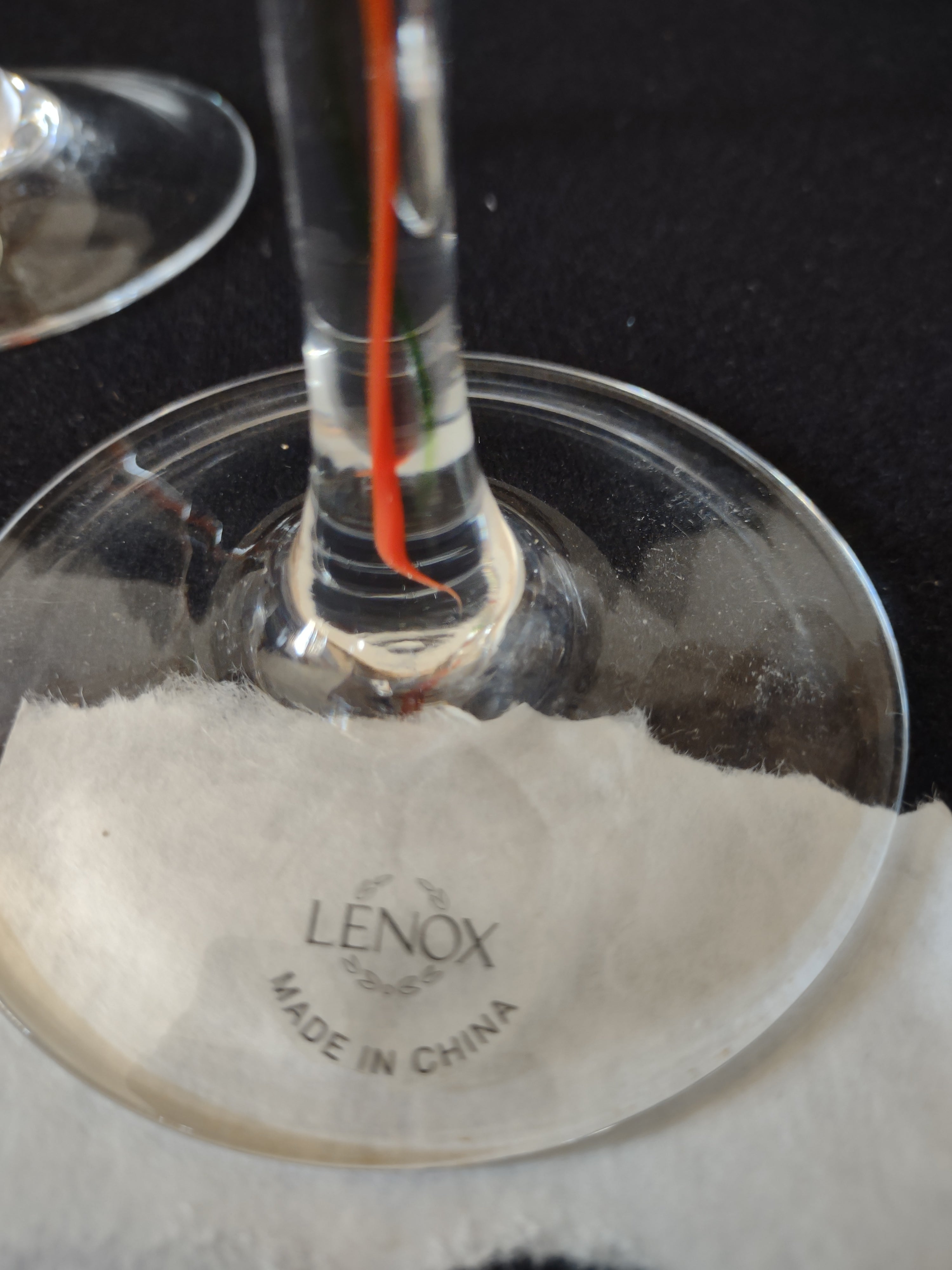 Vintage Lenox Christmas Holiday Ribbon 7" Taper Glass Candle Holders (Lot 3835)