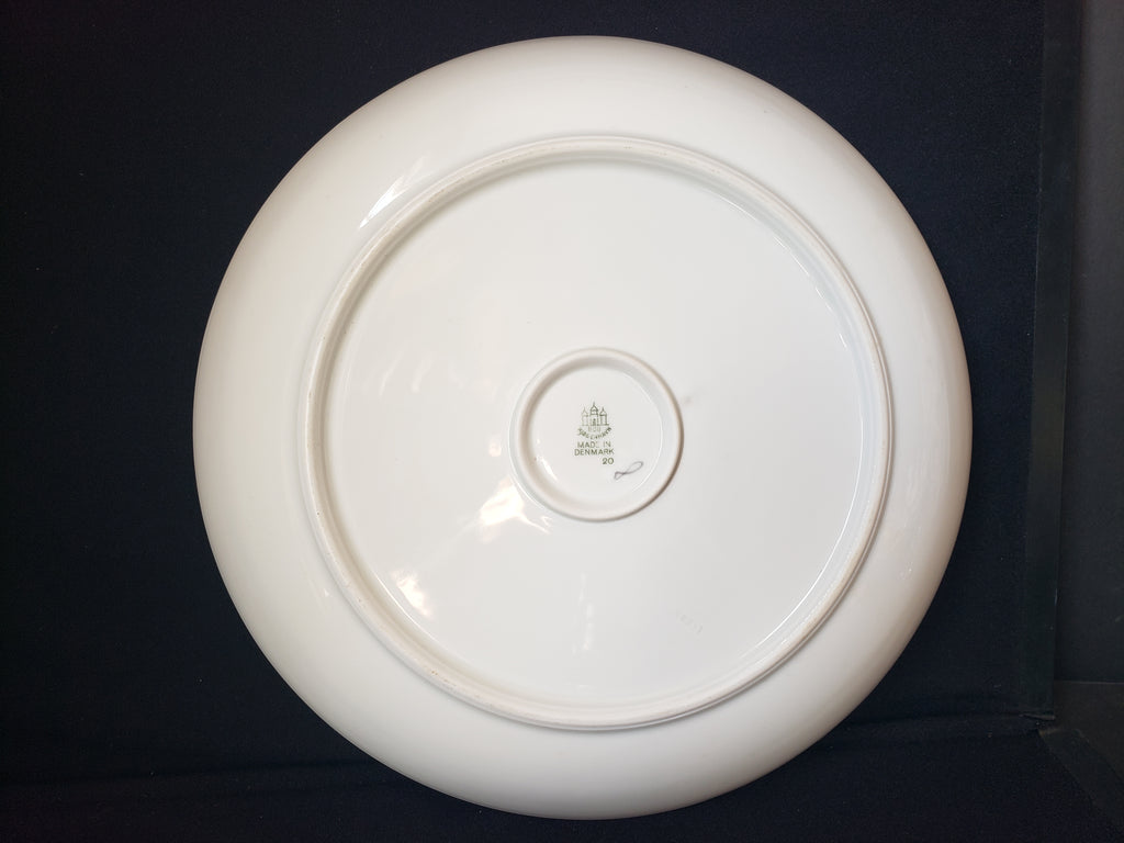 B & G Kyobenhavn Denmark Serving Platter Blue White Flower 12-1/2" (lot 2200)