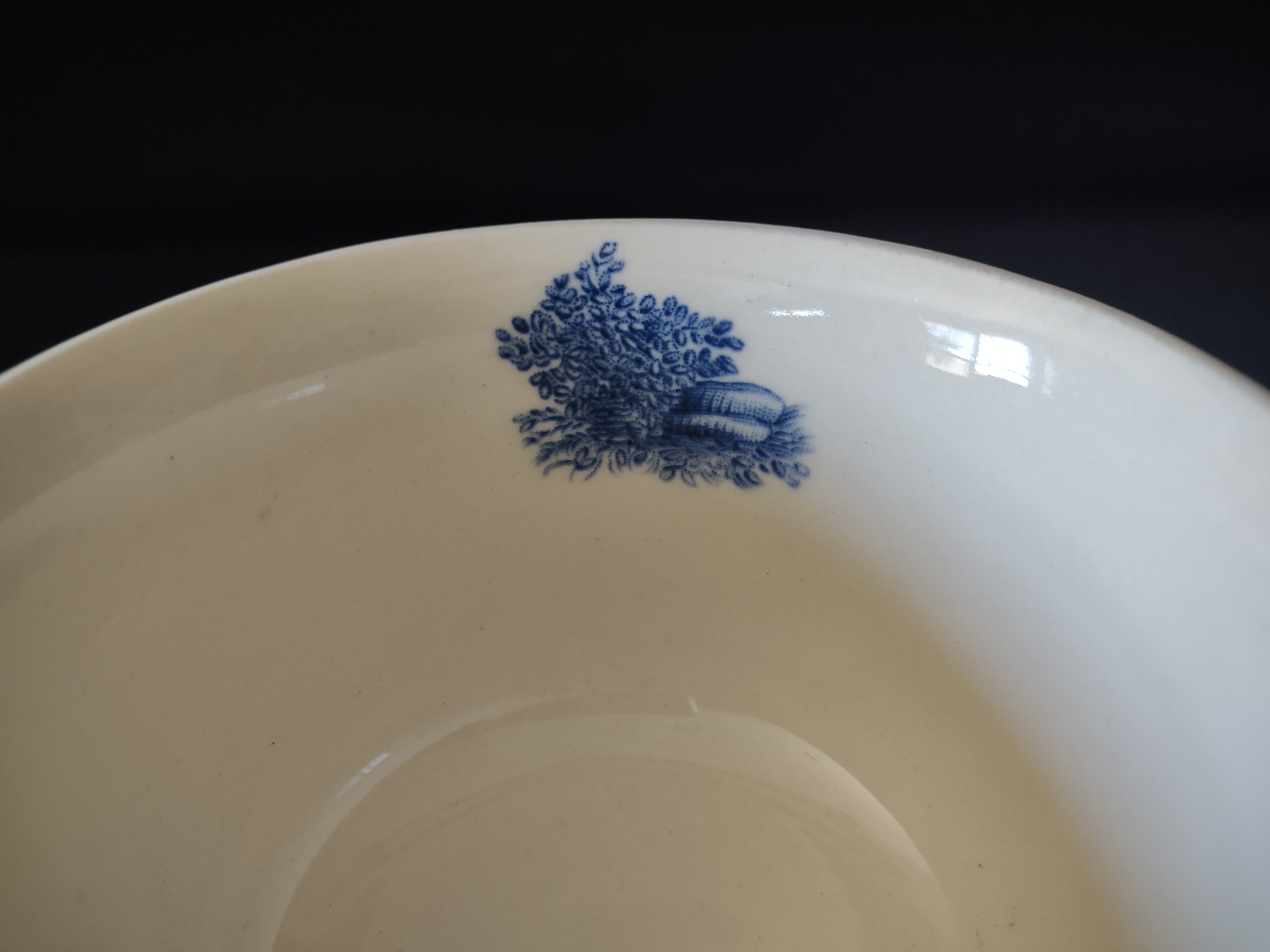 Vintage Staffordshire England Teacup Ironstone Blue Landscape (Lot 5637)