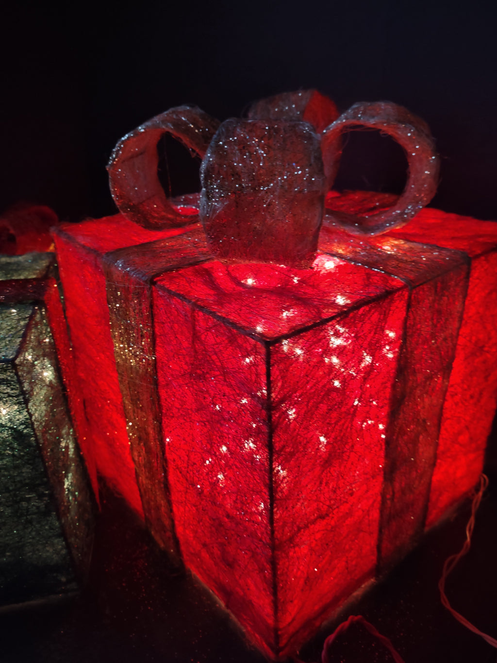 Christmas 3 Gift Box Set Multi-Color Sisal 140 Lights (lot 1390)