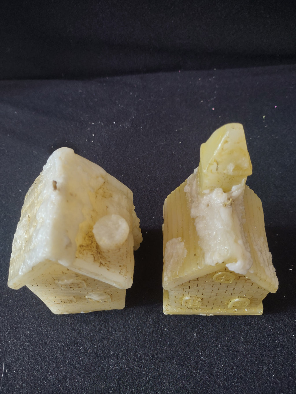 Vintage Christmas/Winter Church Candle Set Of 2 (Lot 4205)