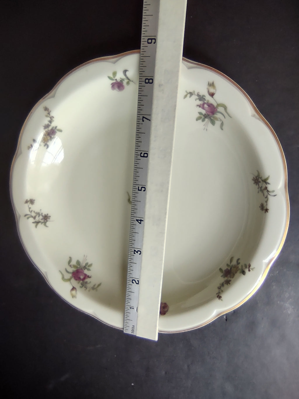 Haviland Limoges 2 x Cream Soup Spaghetti Bowl Peony Flower Cream Color (lot 925)