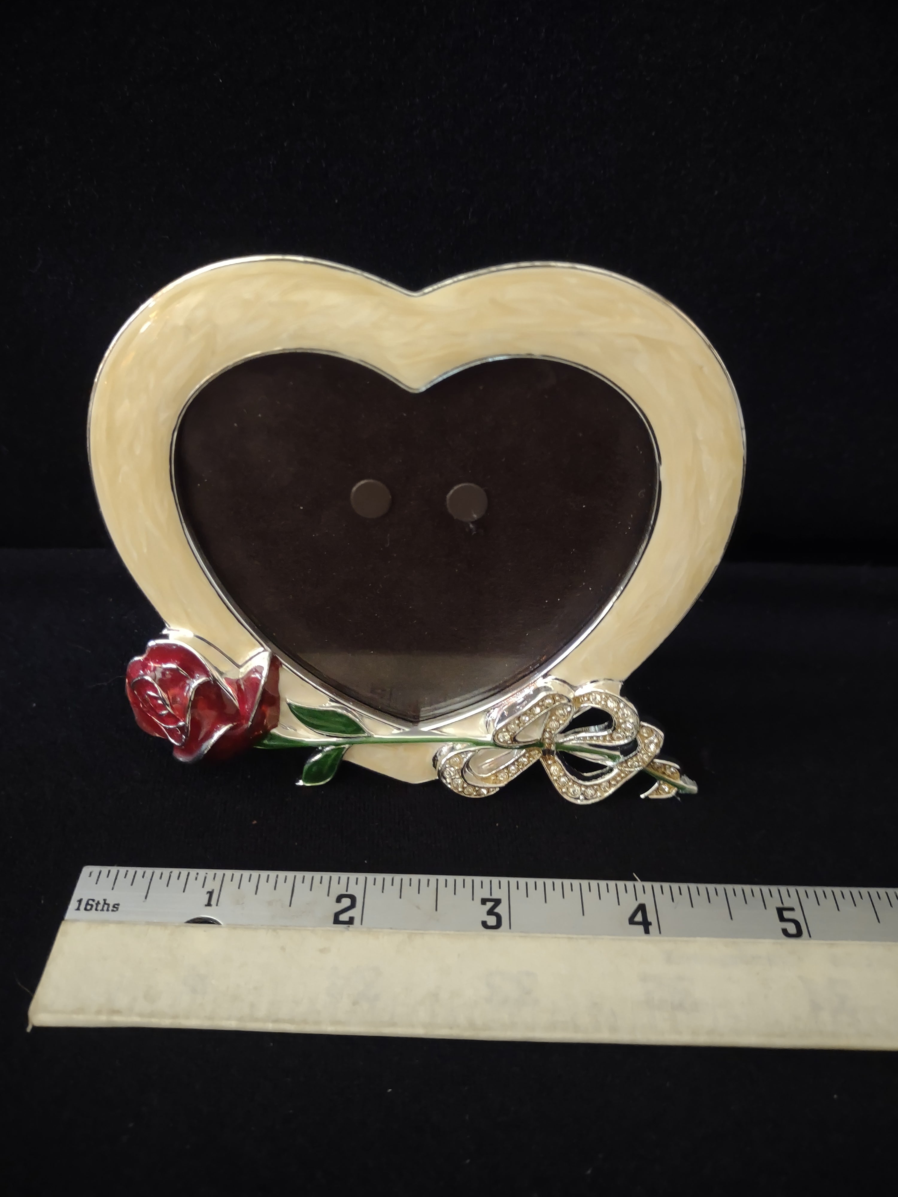 Gorham Silverplated Heart With Rose 3" Picture Frame (Lot 3251)