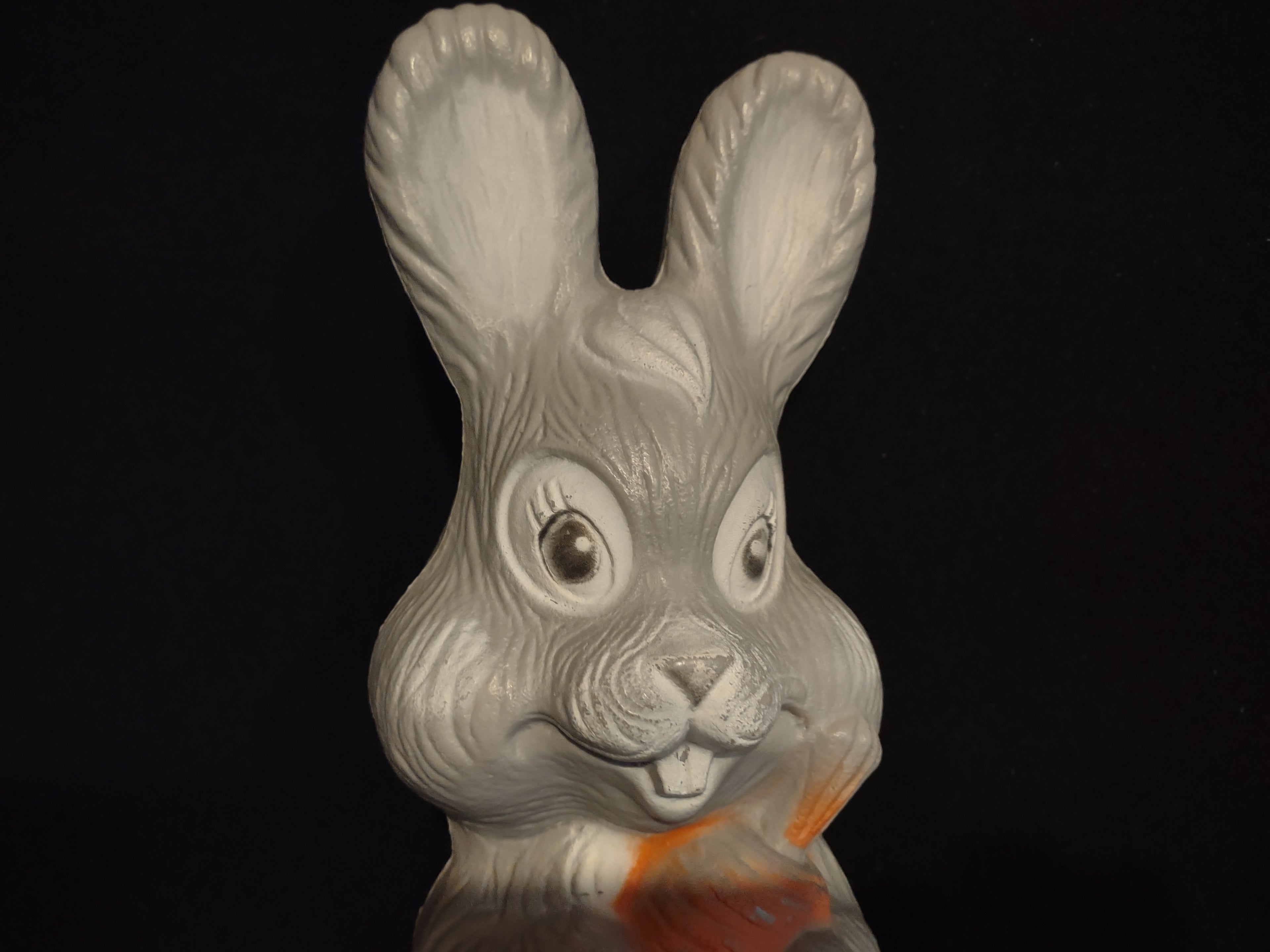 Vintage Easter Art Line Blow Mold Yard Stake Bunny Carrot 13"(lot 2549c)