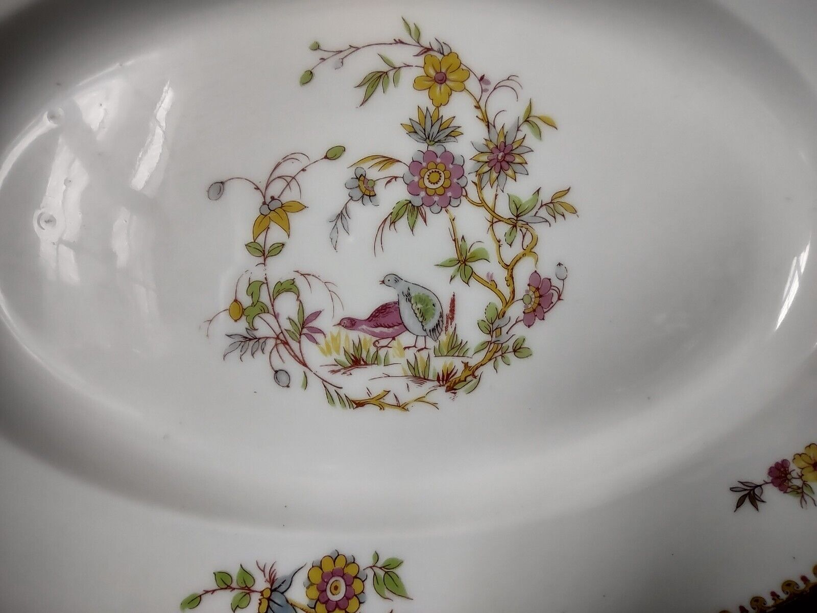Haviland Limoges Old Abbey Rouen Spray Pheasant Serving Platter 13-1/2" (lot 347
