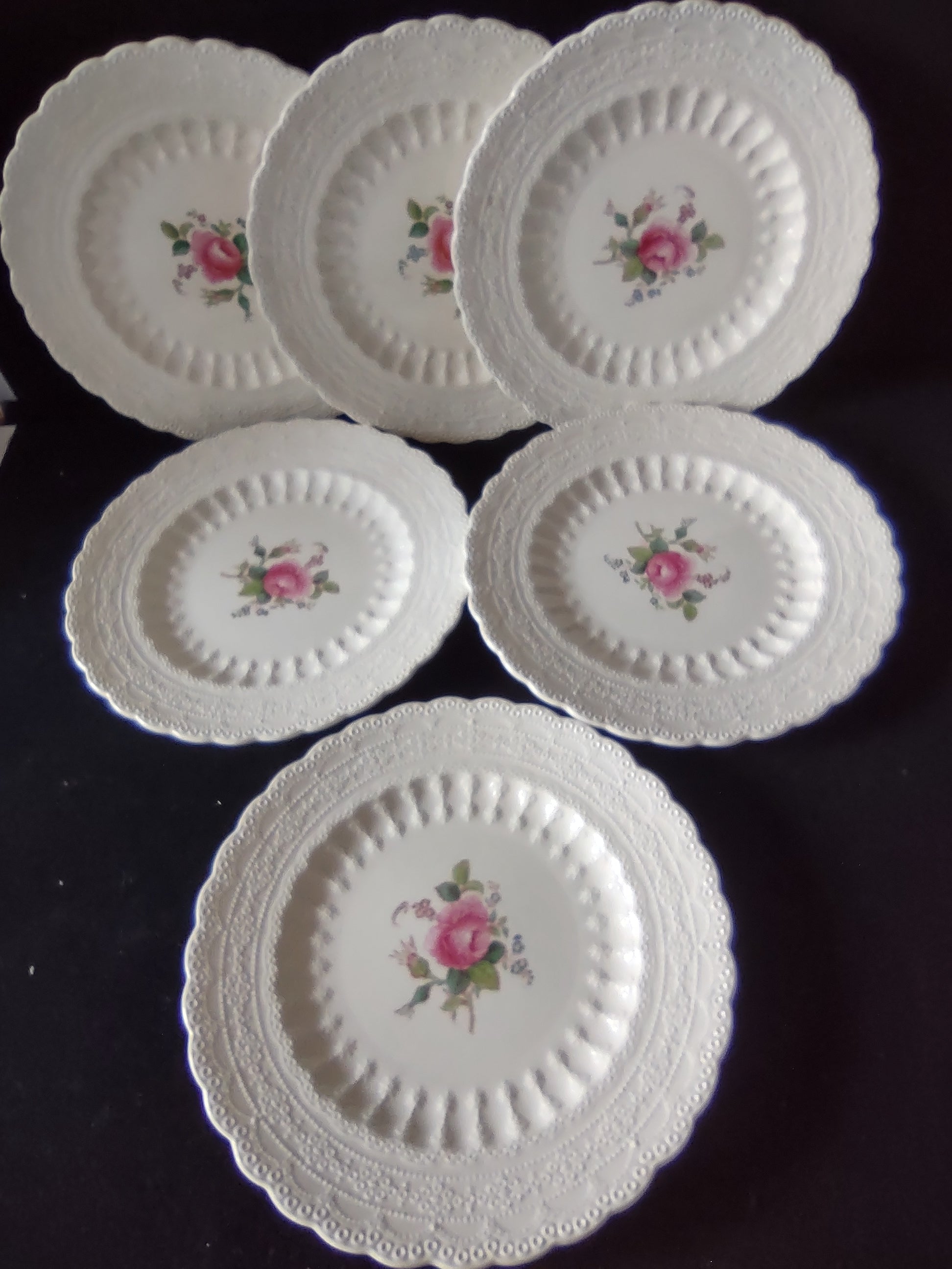 Spode Countryside Jewel Billingsley Rose Dessert Plate Ironstone CRAZING(Lot5788