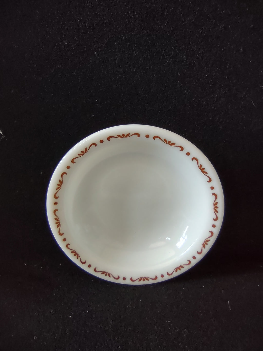 Vintage Pyrex Milk Glass Copper Filigree Sauce Serving Small Bowl x 2 (lot 5212)