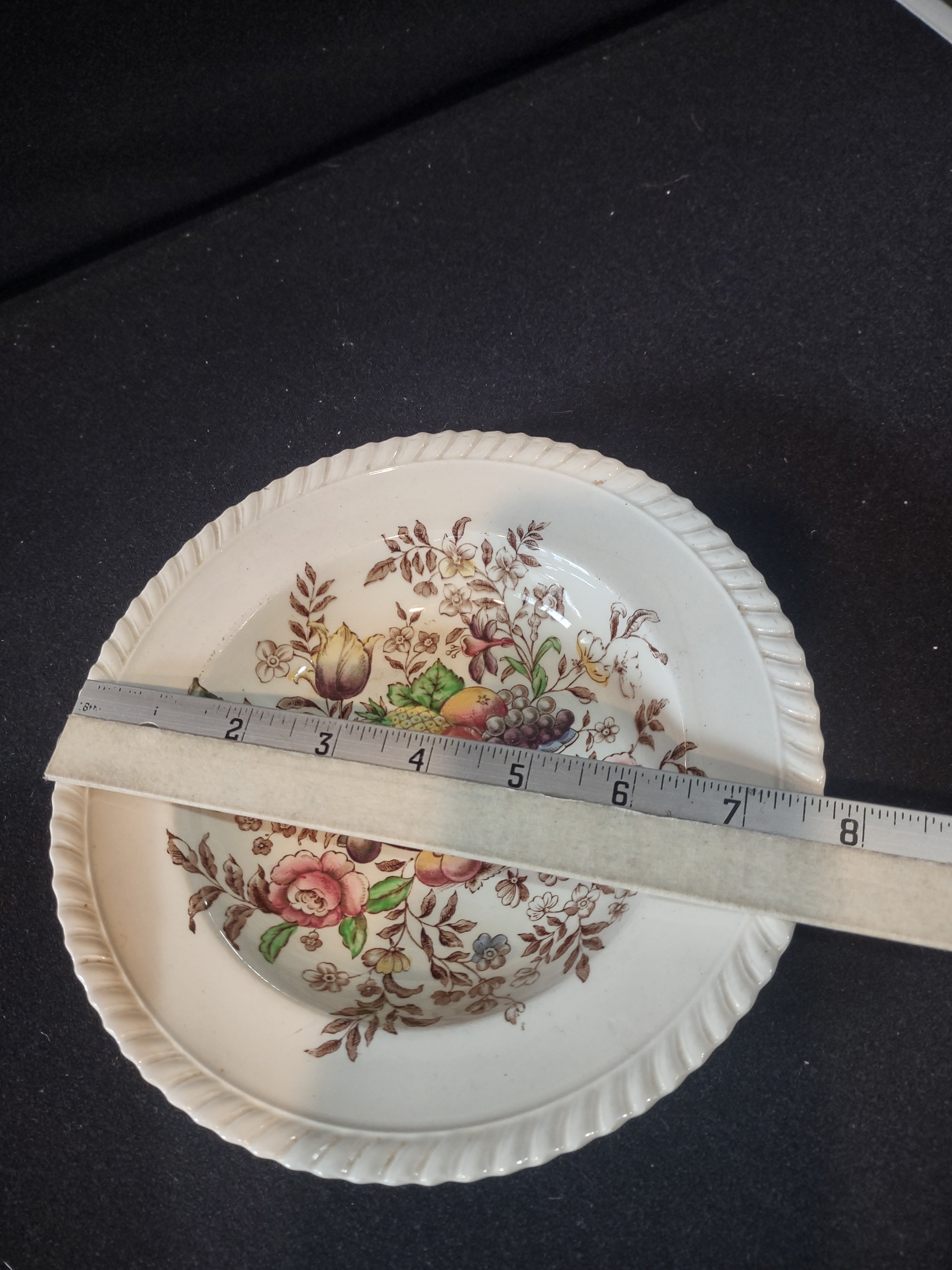 Vintage Johnson Pomona Windsor Ware Soup Bowl x 4 England Ironstone (lot 5608)