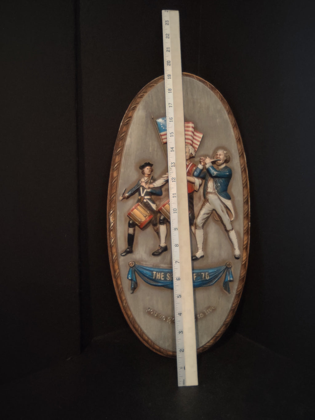 Vintage Americana Bicentennial Wall Plaque Embosograph Display (lot 2639c)