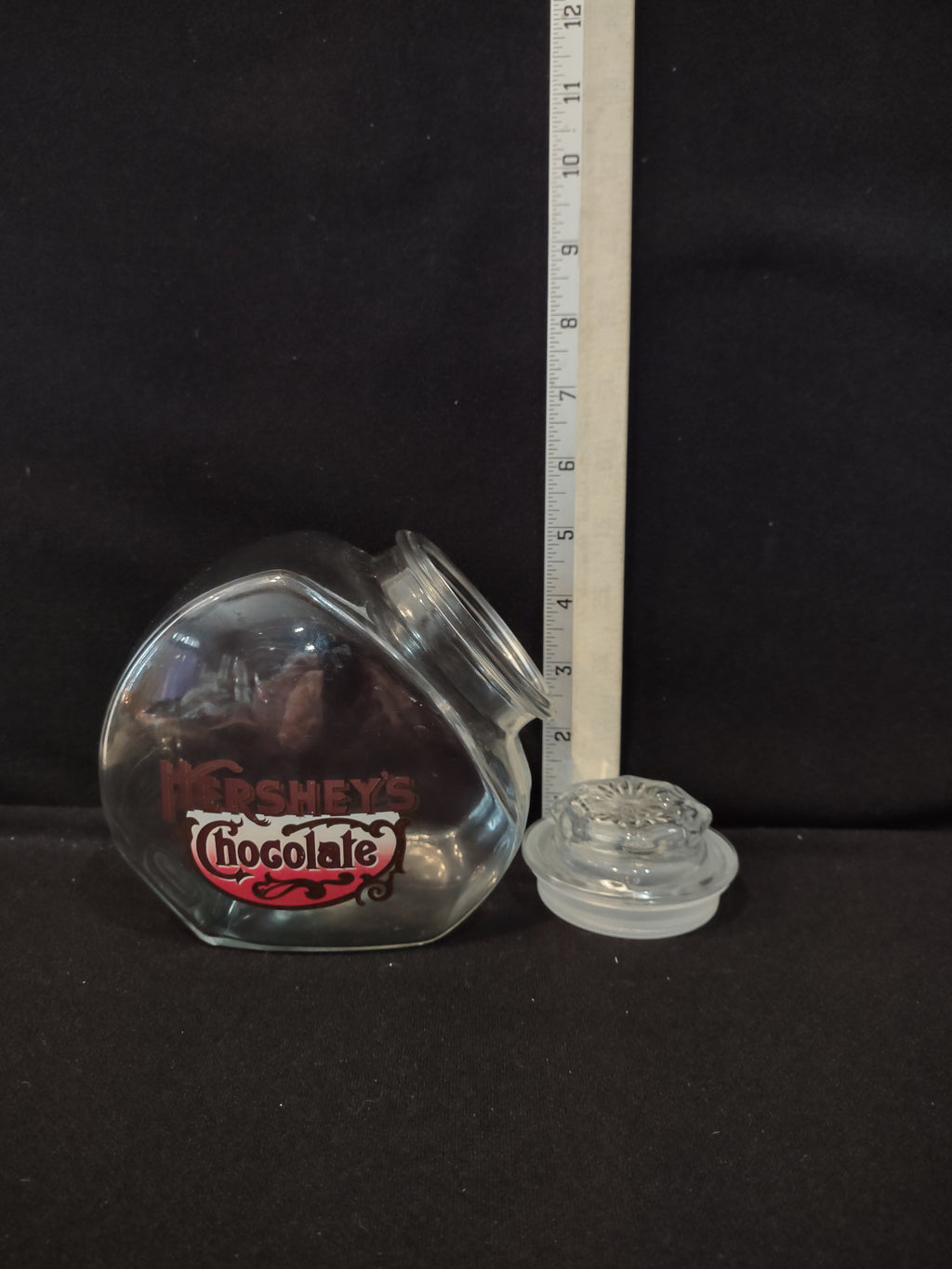 Vintage Hershey's Chocolate Glass Candy Cookie Container Jar (Lot 3051)