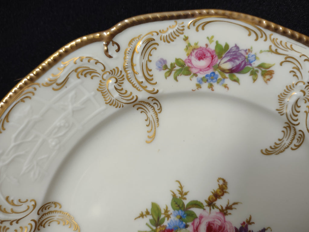 Rosenthal Set of 2 Dessert Plate Scrolled Edge Gold Trim (lot 1767)
