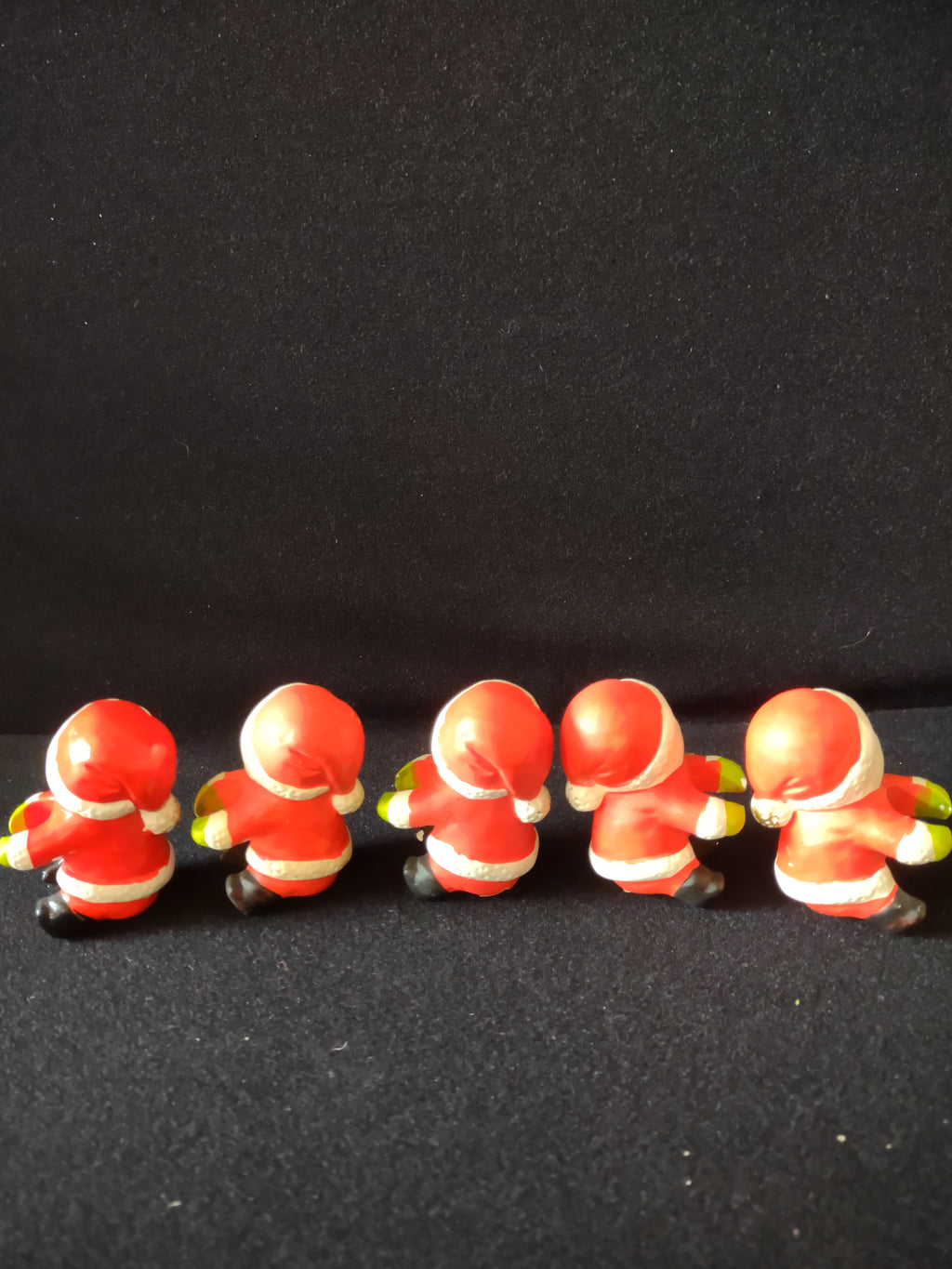 Christmas Santa Claus Candle Crawlers 3 Right 2 Left Set Of 5 (Lot 4333)