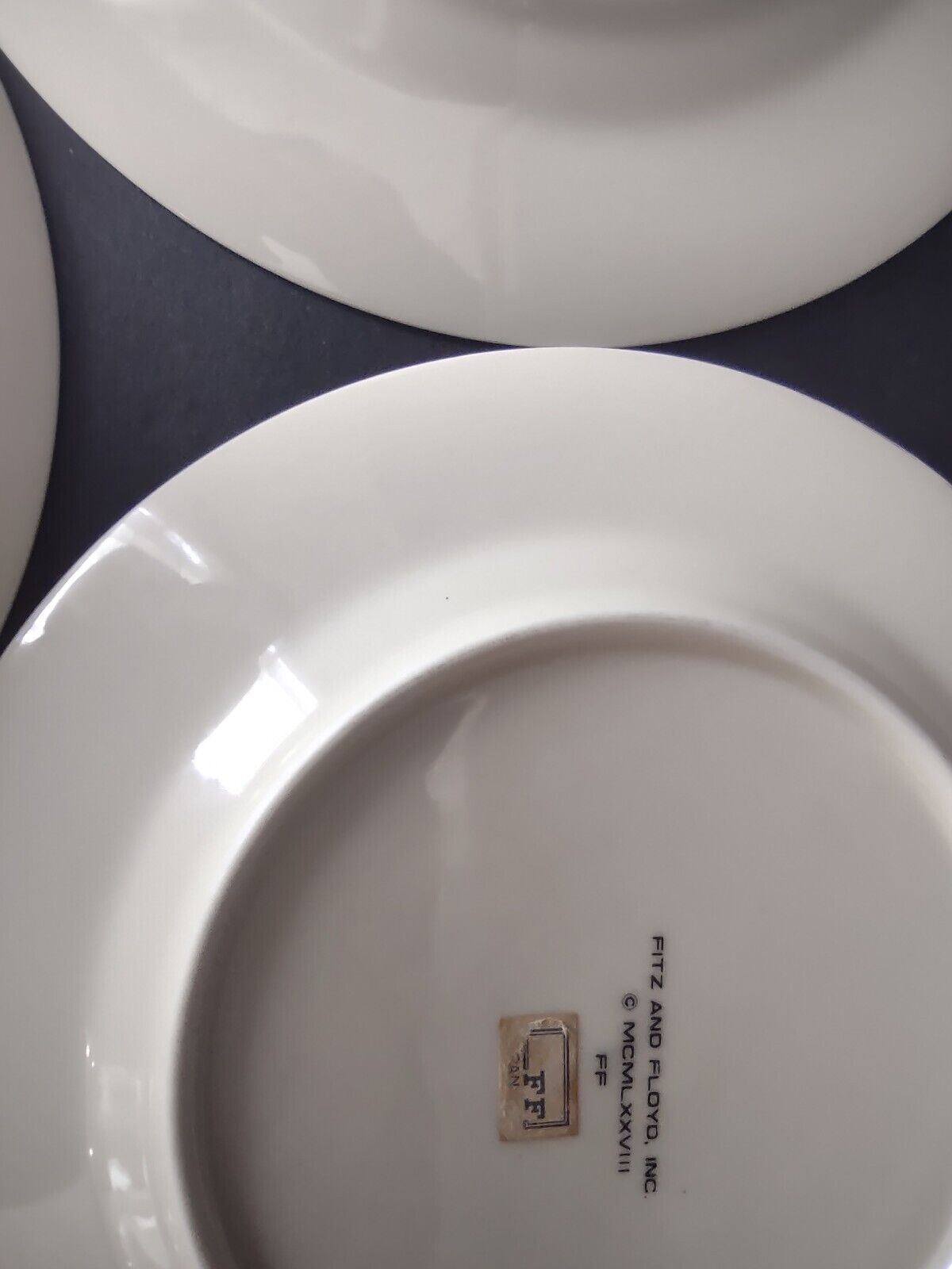 VIntage Rare Fitz and Floyd 3 x Charade Dessert Plate Brown Cream Gold (lot 535)