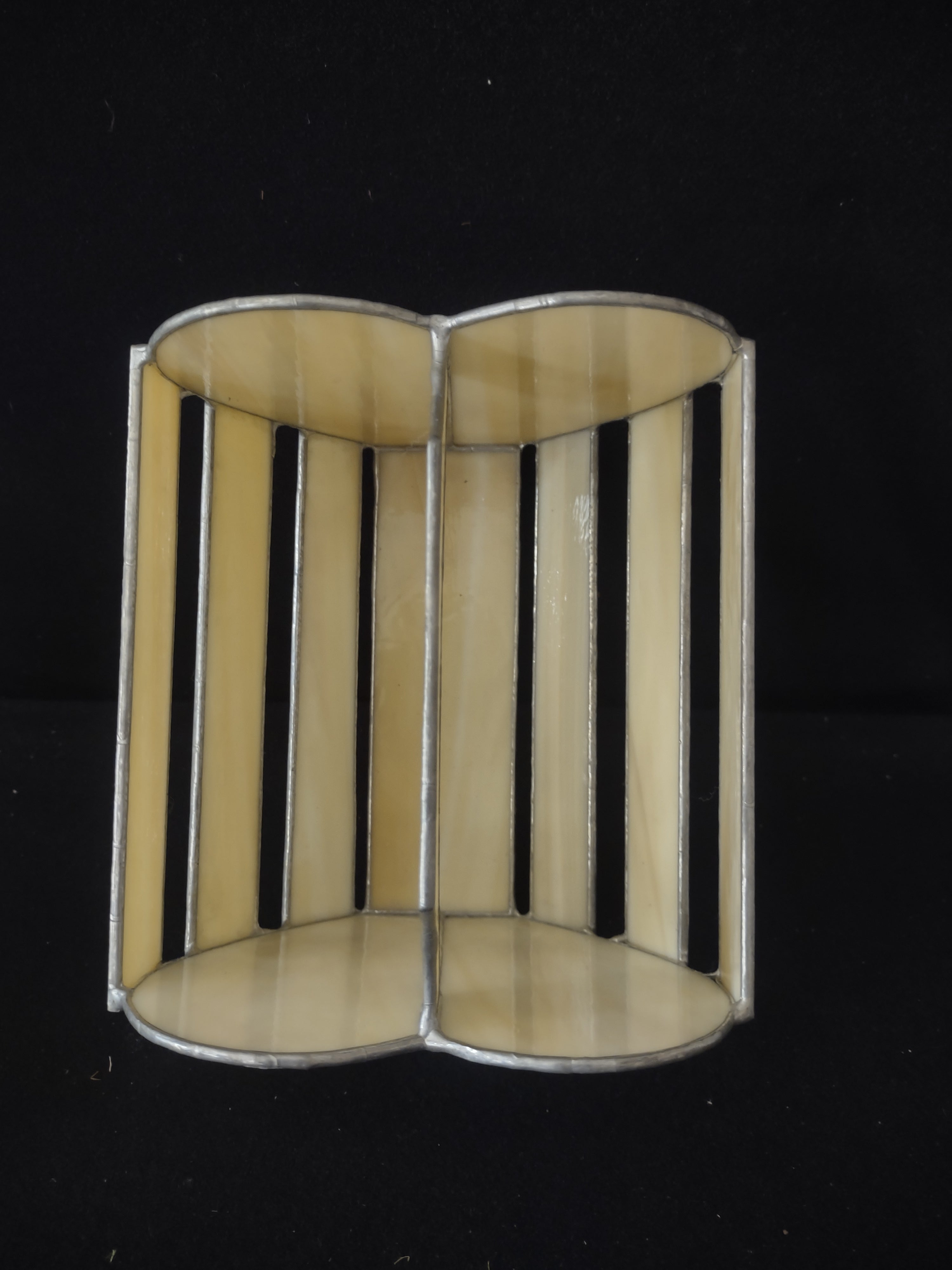 Vintage Leaded Stain Glass Heart Basket (Lot 3559)