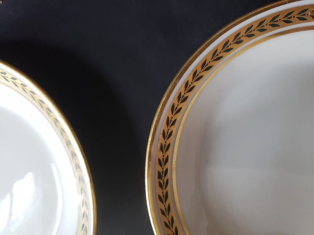 JP Limoges France Gold Trim Green Laurel 2 x Small Bowl 5" (lot 598)