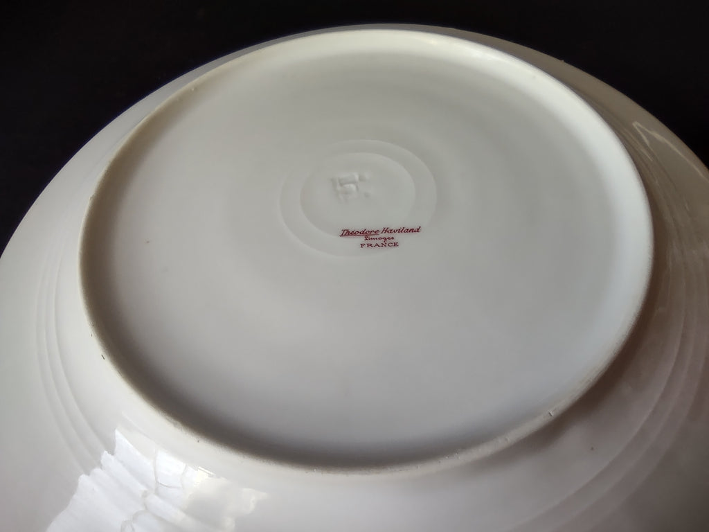 Haviland Limoges Dinner Plate Pink Rose Green Ribbon (lot 890)