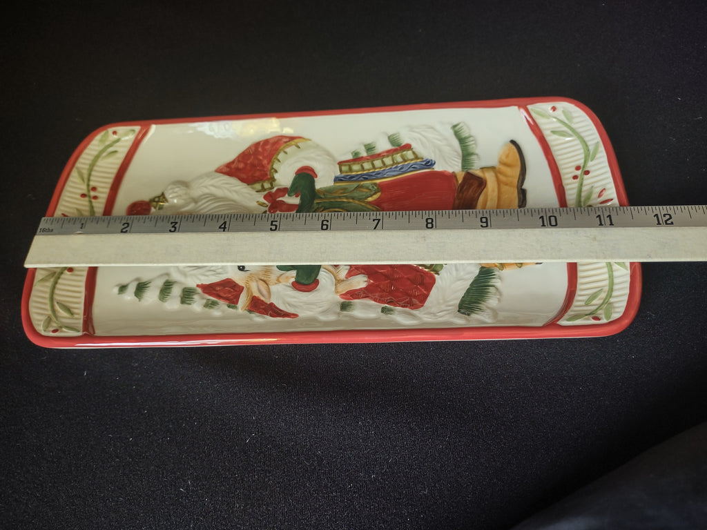 Fitz and Floyd Santa's Forest Friends Christmas Serving Tray (lot 1527)