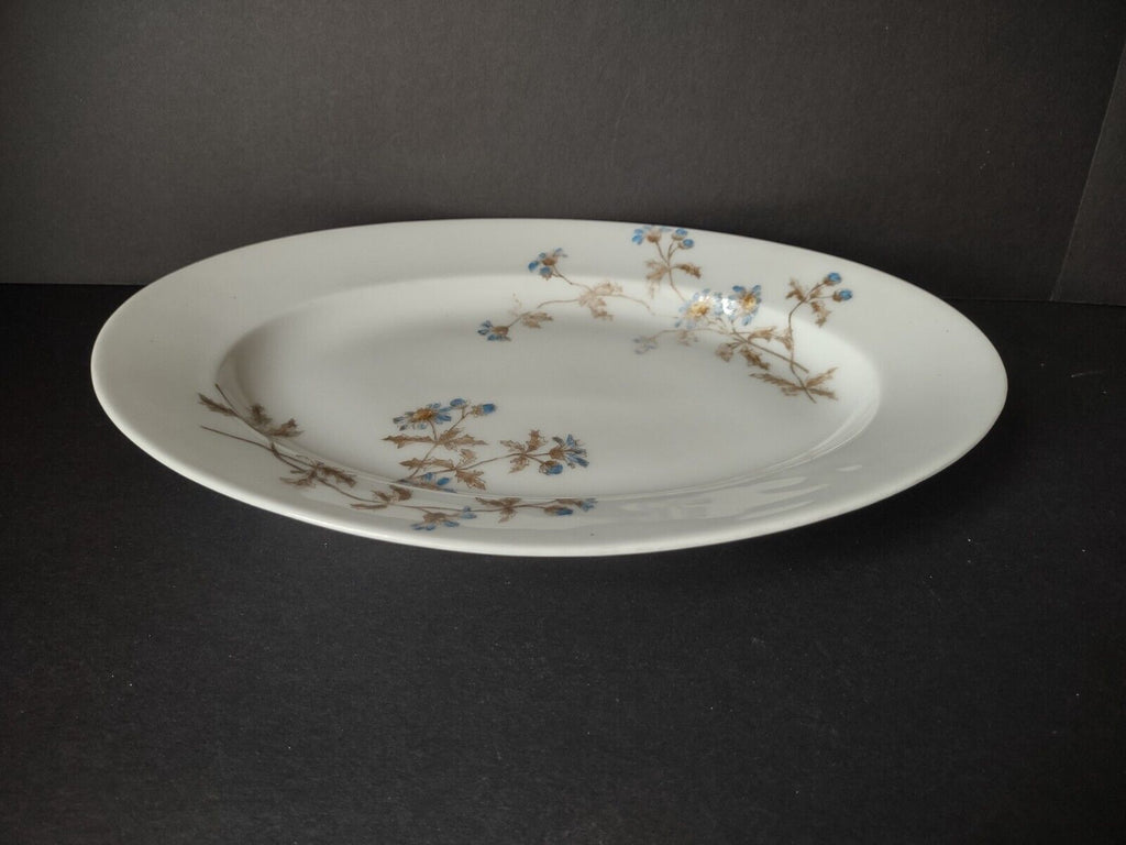 Haviland Limoges CFH/GDM Turkey Serving Platter 14-1/4" Blue Flower (lot 344)