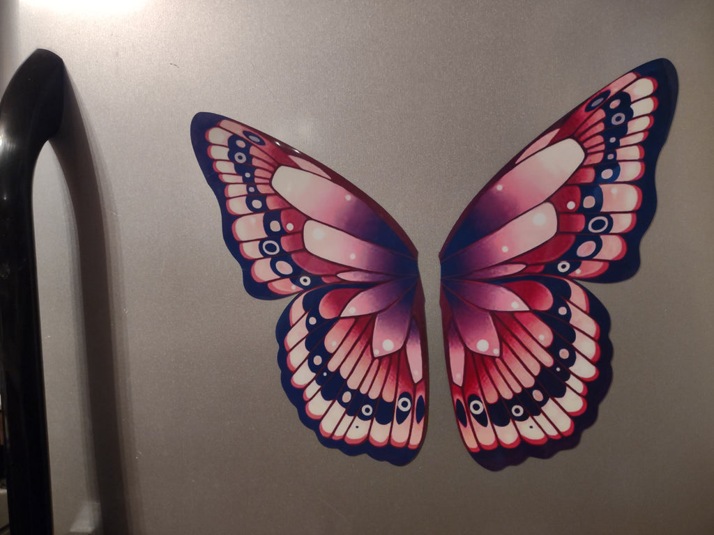 Magnetic Butterfly Pink Blue 12" Wings ONLY (lot 5040)