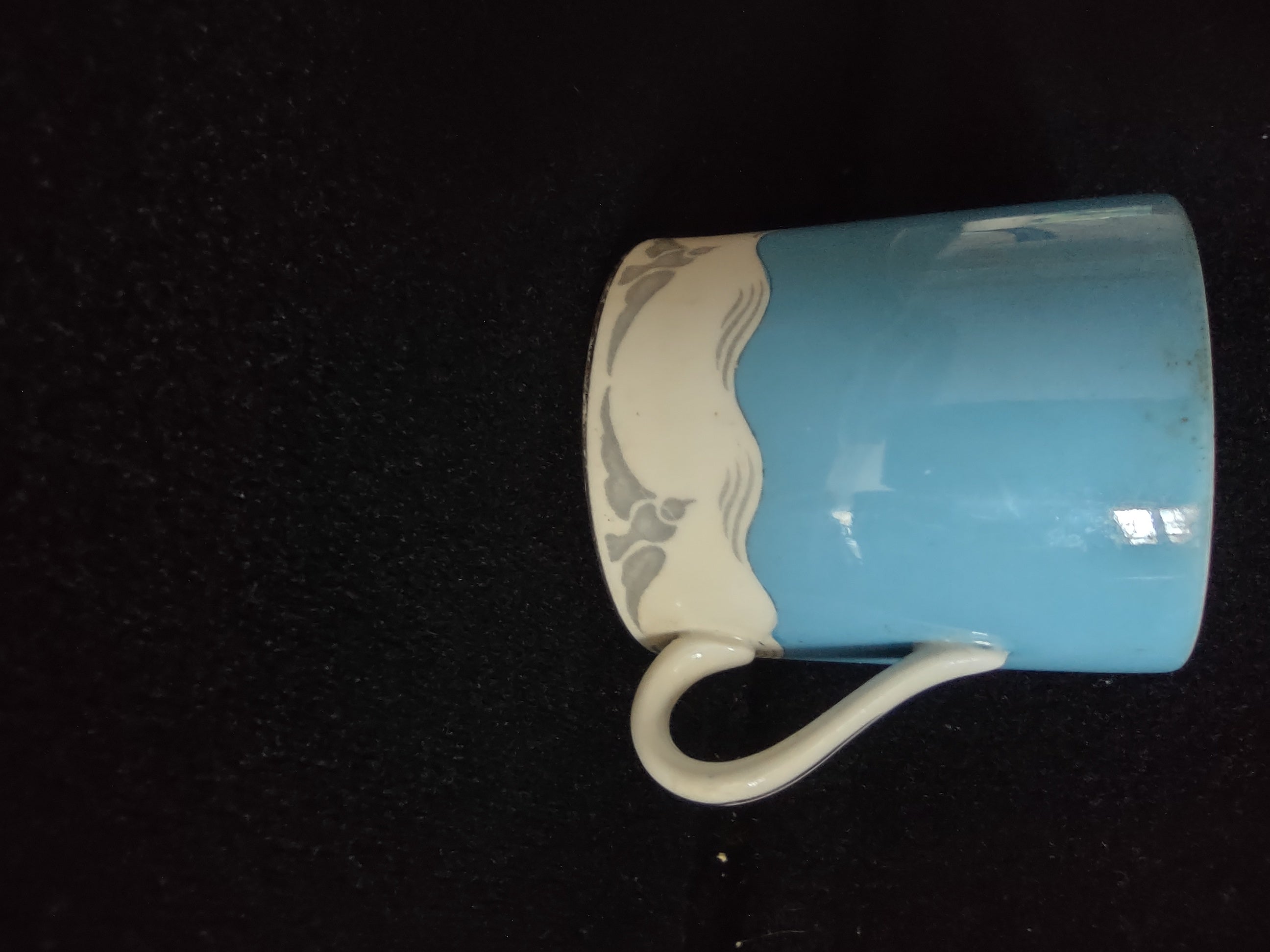 Vintage Spode Demitasse Teacup Saucer Diving Seagulls IMPERFECT (Lot 5766)