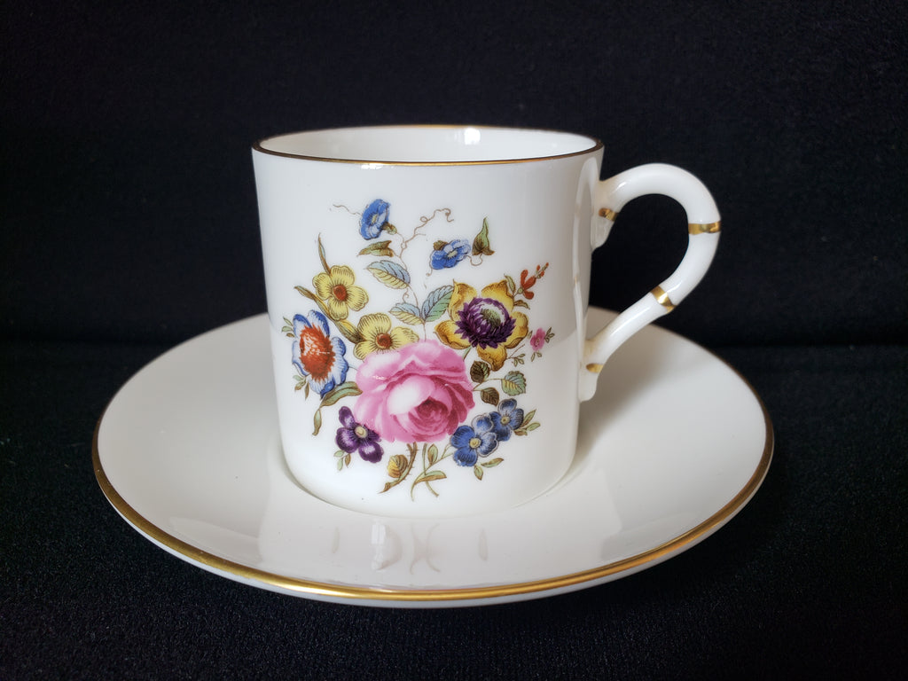 Vintage Royal Worcester Demitasse Cup with Saucer Roses (lot 2068)