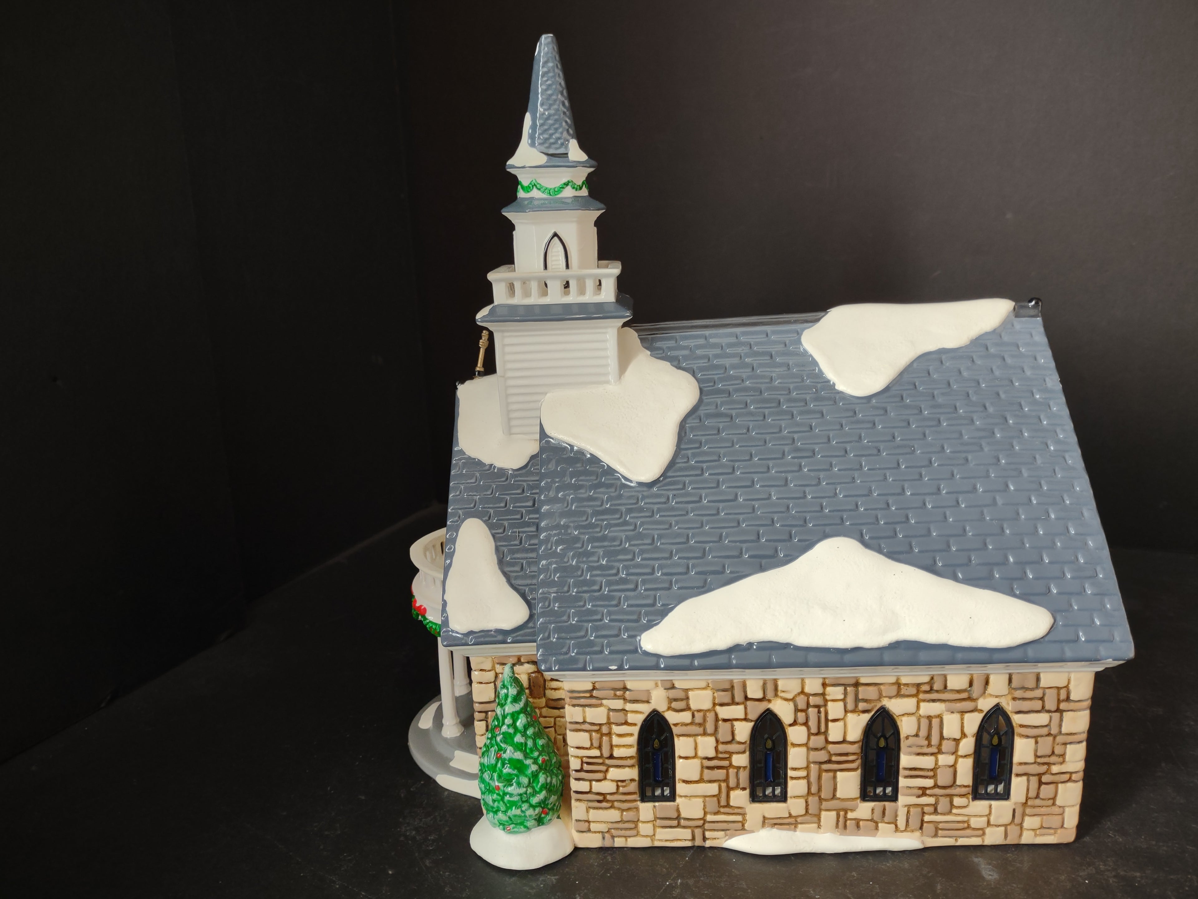 Vintage Christmas Dep 56 Snow Village Holy Spirit Church IMPERFECT (lot 3470)
