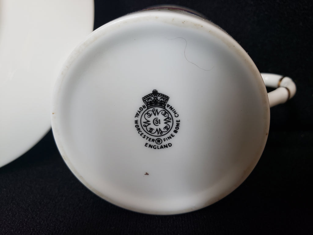 Vintage Royal Worcester Demitasse Cup with Saucer Roses (lot 2068)