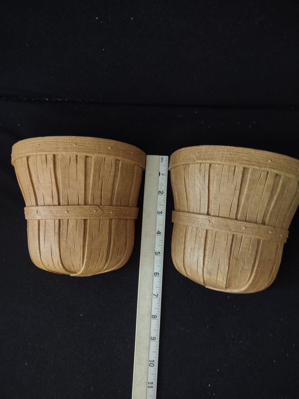 Vintage Homco Home Interiors Basket Planter Wall Hanging Set Of 2 (Lot 3699t)