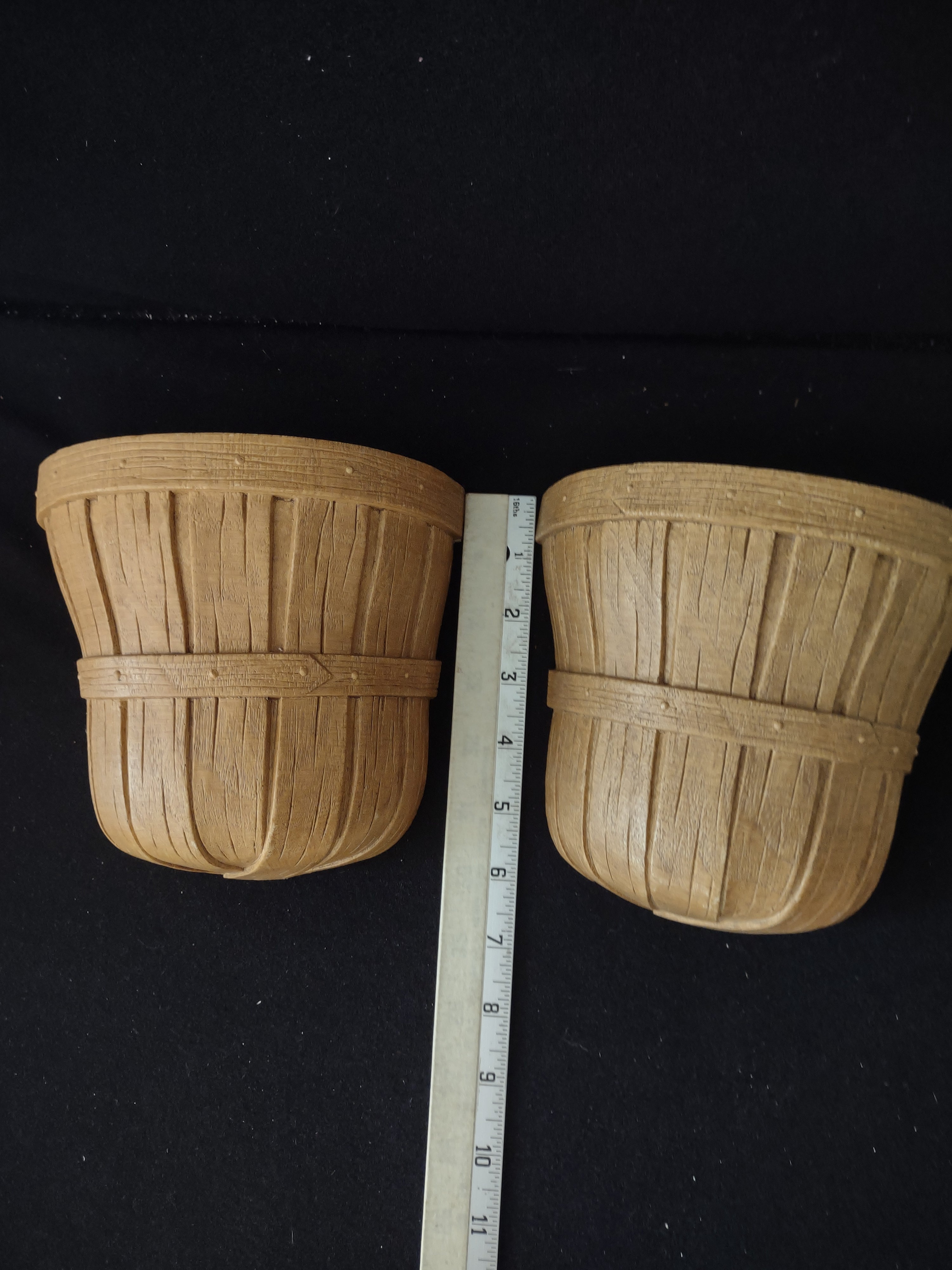 Vintage Homco Home Interiors Basket Planter Wall Hanging Set Of 2 (Lot 3699t)