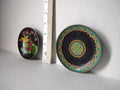 Vintage Set of 2 Chinese Metal Coaster Ashtray Dish Enameled (lot 5331)